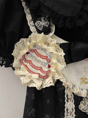 [Limited Edition: Apr 18] Mime Lolita Sweet Dress - LolitaEraCake Brooch (Pink)BlackS[Limited Edition: Apr 18] Mime Lolita Sweet Dress