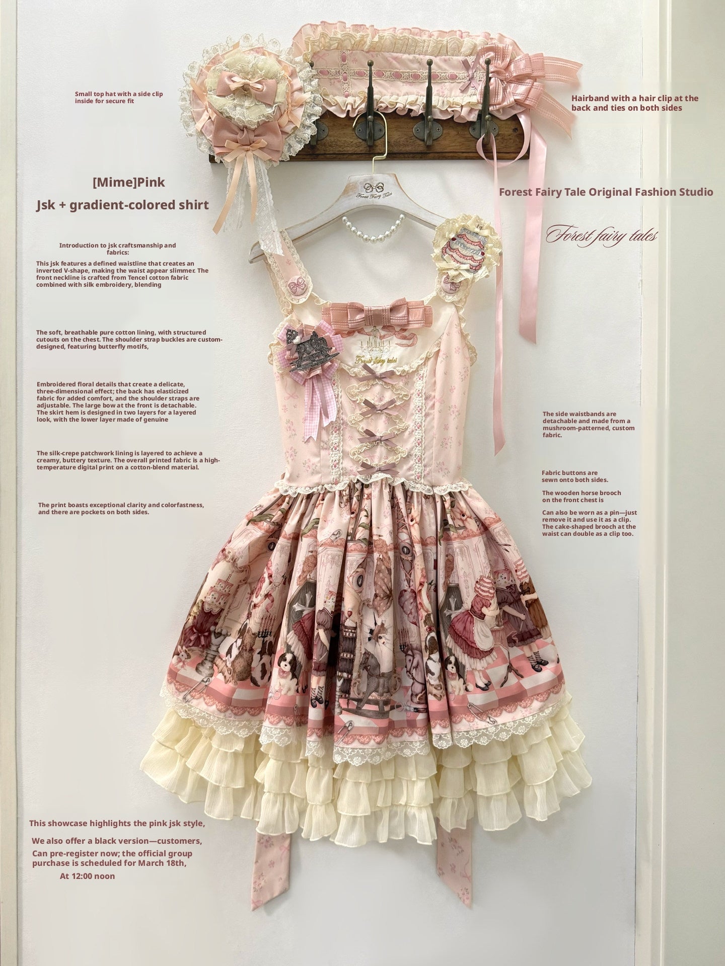 [Limited Edition: Apr 18] Mime Lolita Sweet Dress - LolitaEraJSK DressPinkS[Limited Edition: Apr 18] Mime Lolita Sweet Dress