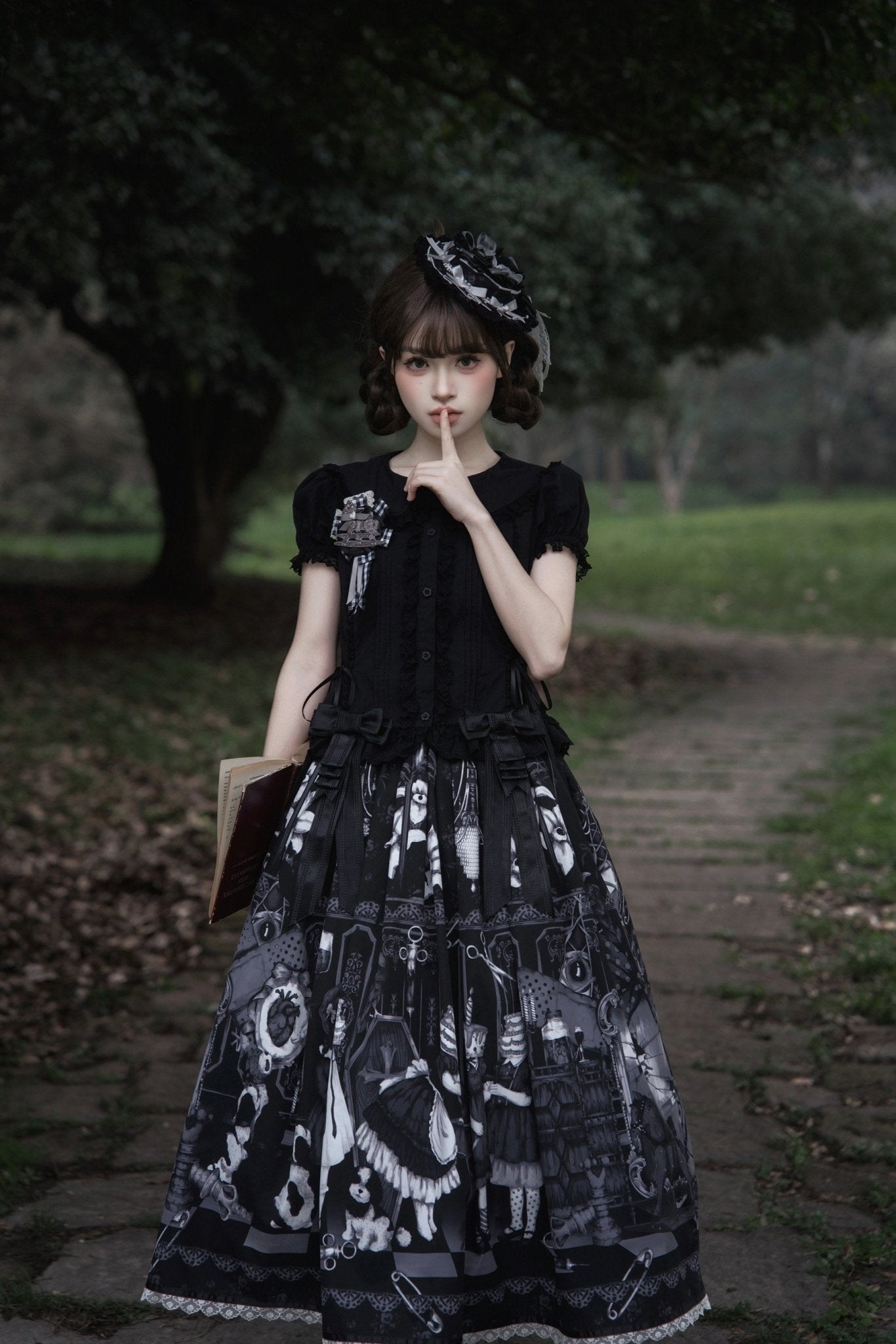 [Limited Edition: Apr 18] Mime Lolita Sweet Dress - LolitaEraBlouseBlackS[Limited Edition: Apr 18] Mime Lolita Sweet Dress