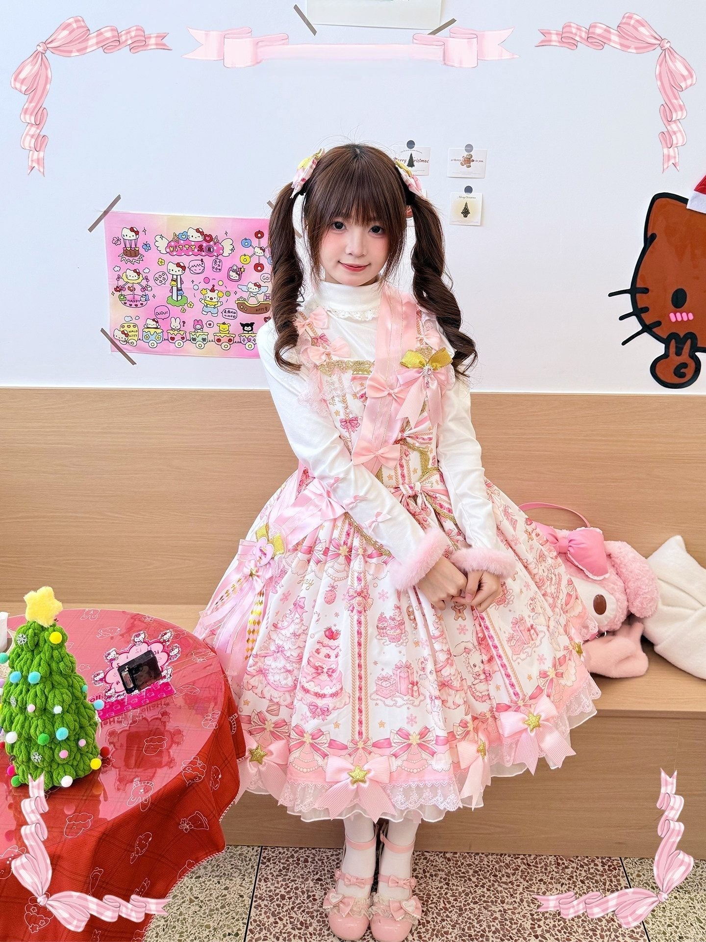 [Limited Edition: Apr 19] Hua Tian Studio Christmas Carol JSK & OP - LolitaEra(Long Sleeve)RedXS[Limited Edition: Apr 19] Hua Tian Studio Christmas Carol JSK & OP