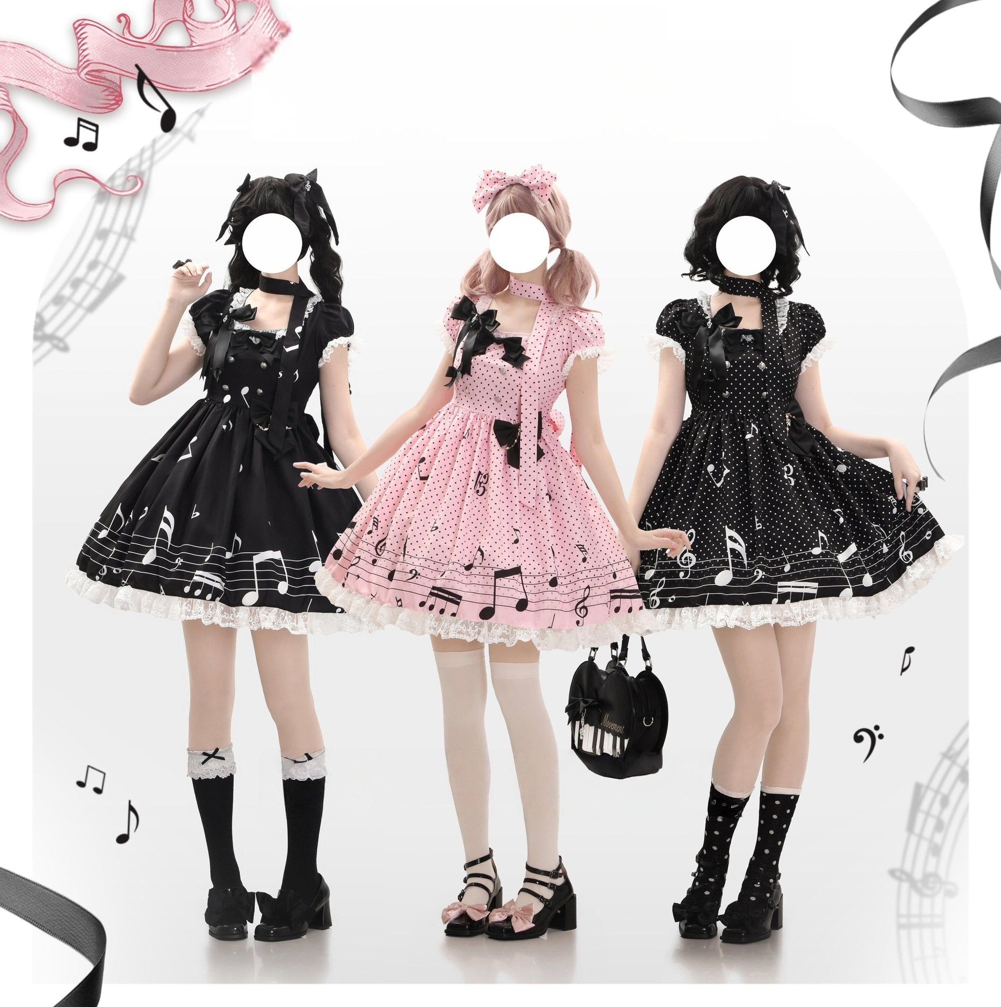 [Limited Edition: May 10] Little Note Short Sleeve OP Dress - LolitaEraBlackChokerXS[Limited Edition: May 10] Little Note Short Sleeve OP Dress