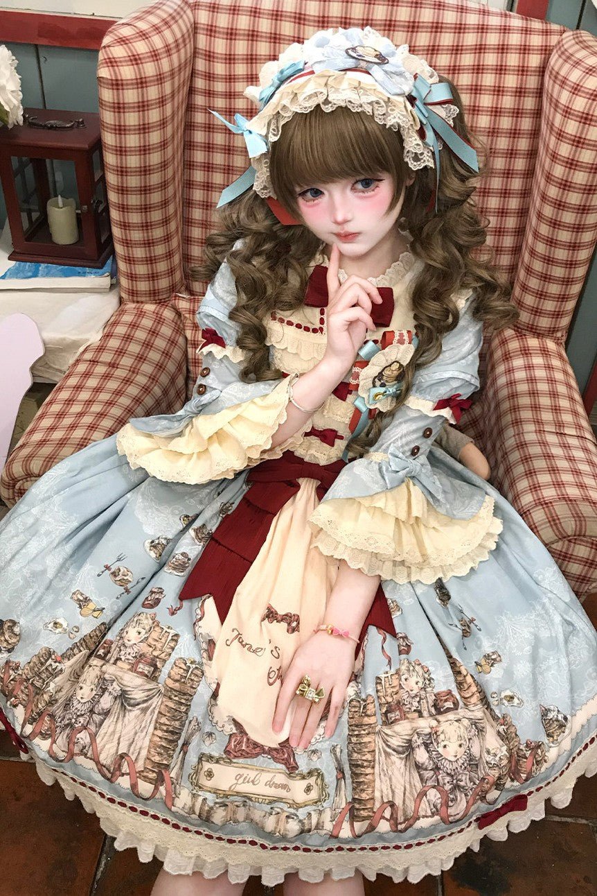 [Limited Edition: May 11] Muffin Post OP Lolita Dress - LolitaEraOP DressBlueS[Limited Edition: May 11] Muffin Post OP Lolita Dress