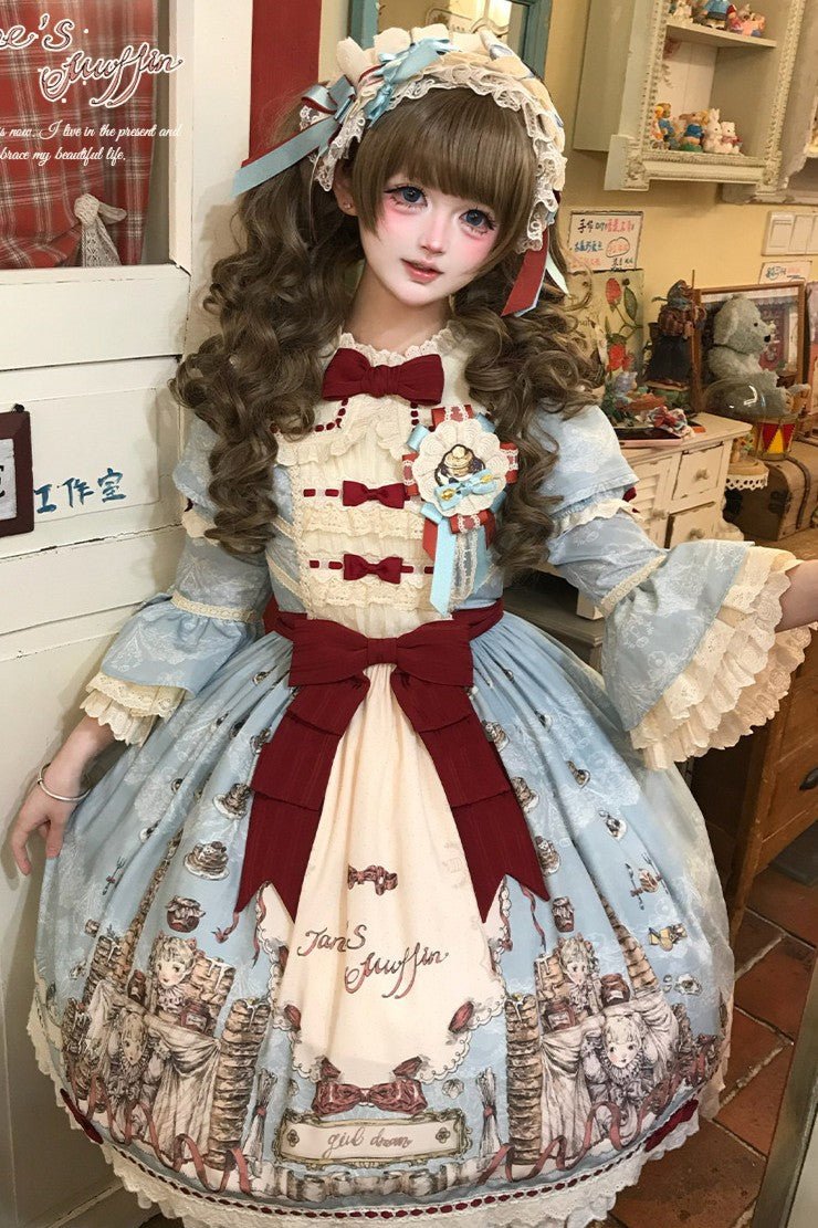 [Limited Edition: May 11] Muffin Post OP Lolita Dress - LolitaEraOP DressBlueS[Limited Edition: May 11] Muffin Post OP Lolita Dress