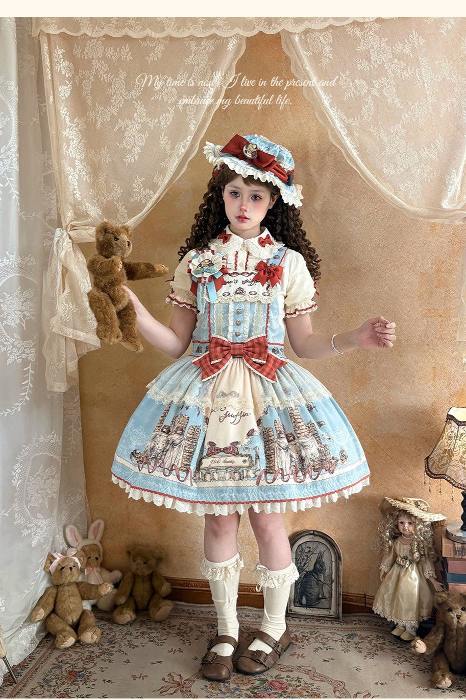 [Limited Edition: May 11] Muffin Post OP Lolita Dress - LolitaEraOP DressBlueS[Limited Edition: May 11] Muffin Post OP Lolita Dress