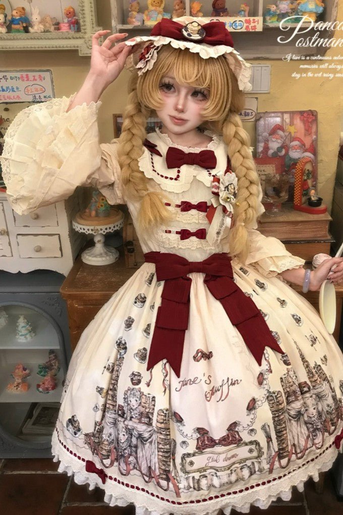 [Limited Edition: May 11] Muffin Post OP Lolita Dress - LolitaEraOP DressBlueS[Limited Edition: May 11] Muffin Post OP Lolita Dress