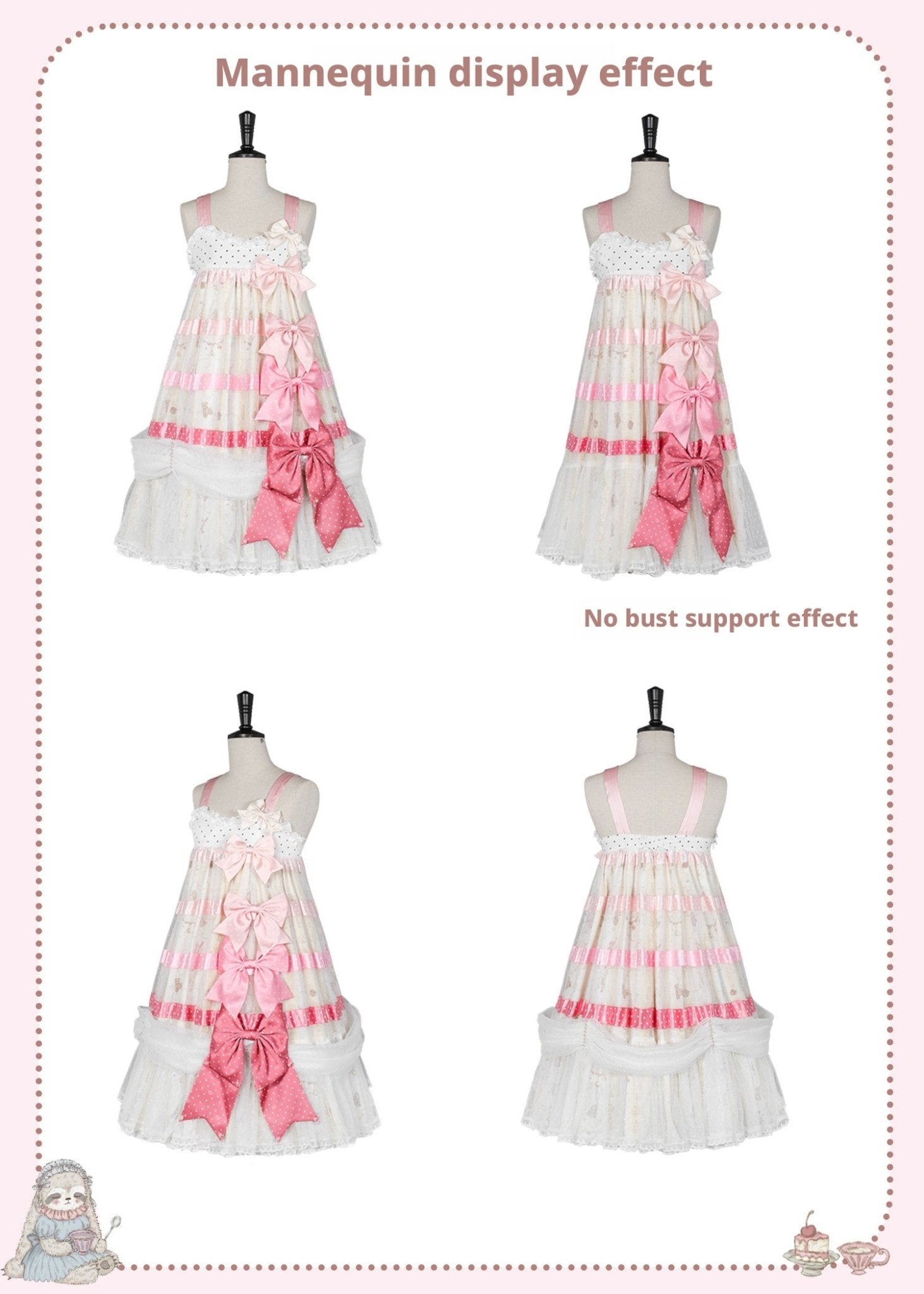 [Limited Edition: May 17] Lazy Bow JSK Gradient Bow Lolita Dress - LolitaEraJSK DressBlackS[Limited Edition: May 17] Lazy Bow JSK Gradient Bow Lolita Dress