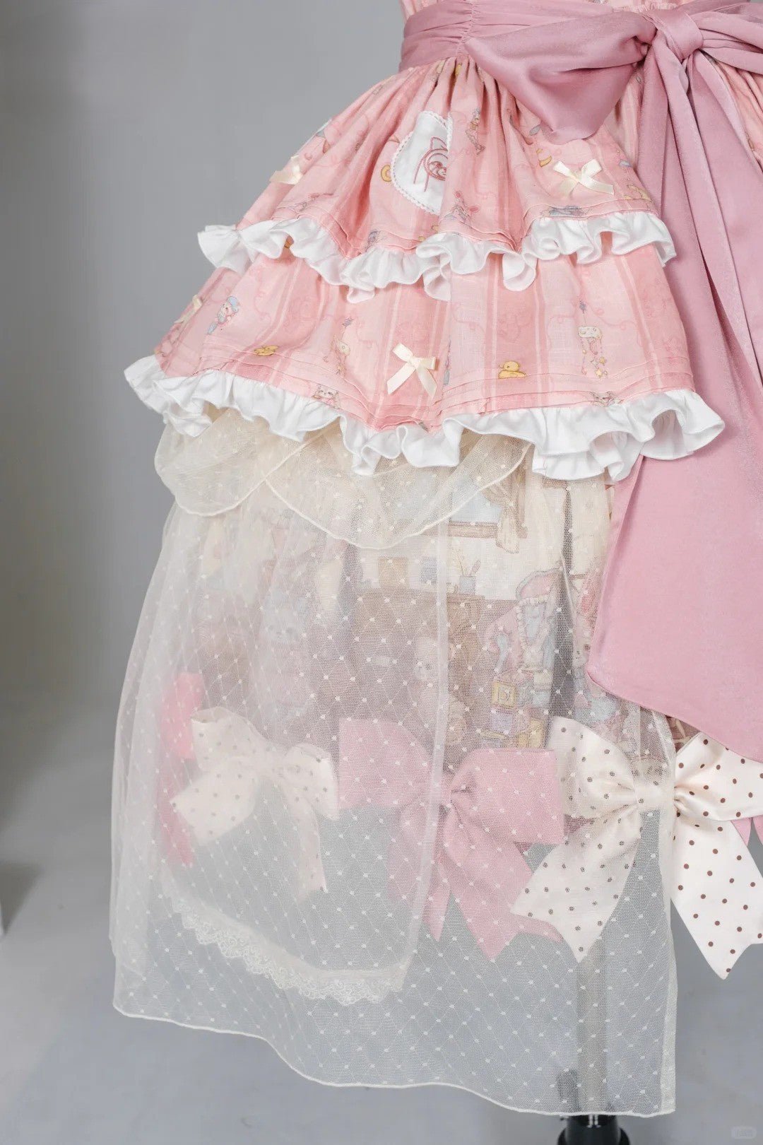 [Limited Edition: May 17] Lazy Bow JSK Gradient Bow Lolita Dress - LolitaEraFlower RosetteBlackS[Limited Edition: May 17] Lazy Bow JSK Gradient Bow Lolita Dress