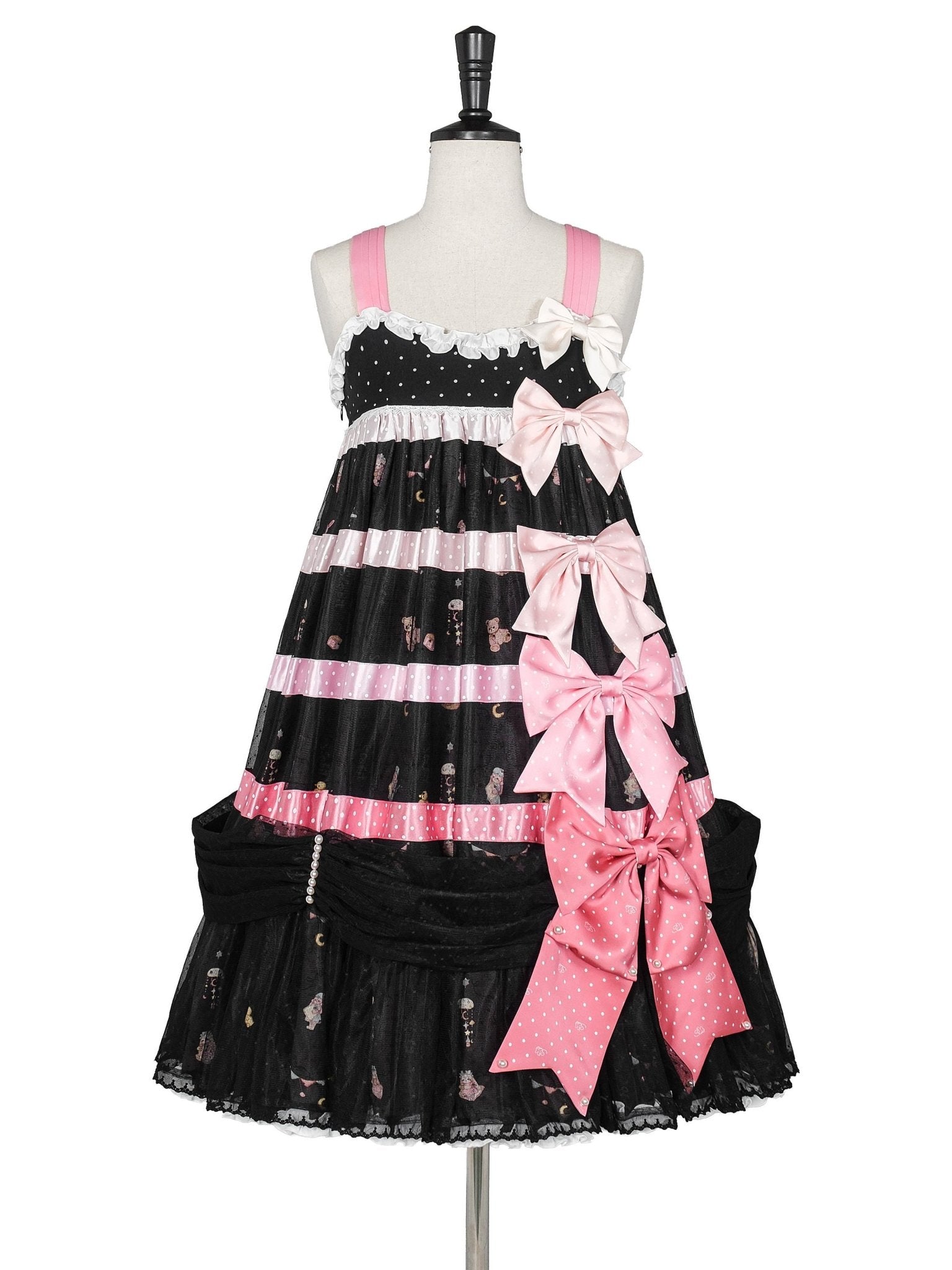 [Limited Edition: May 17] Lazy Bow JSK Gradient Bow Lolita Dress - LolitaEraJSK DressBlackS[Limited Edition: May 17] Lazy Bow JSK Gradient Bow Lolita Dress