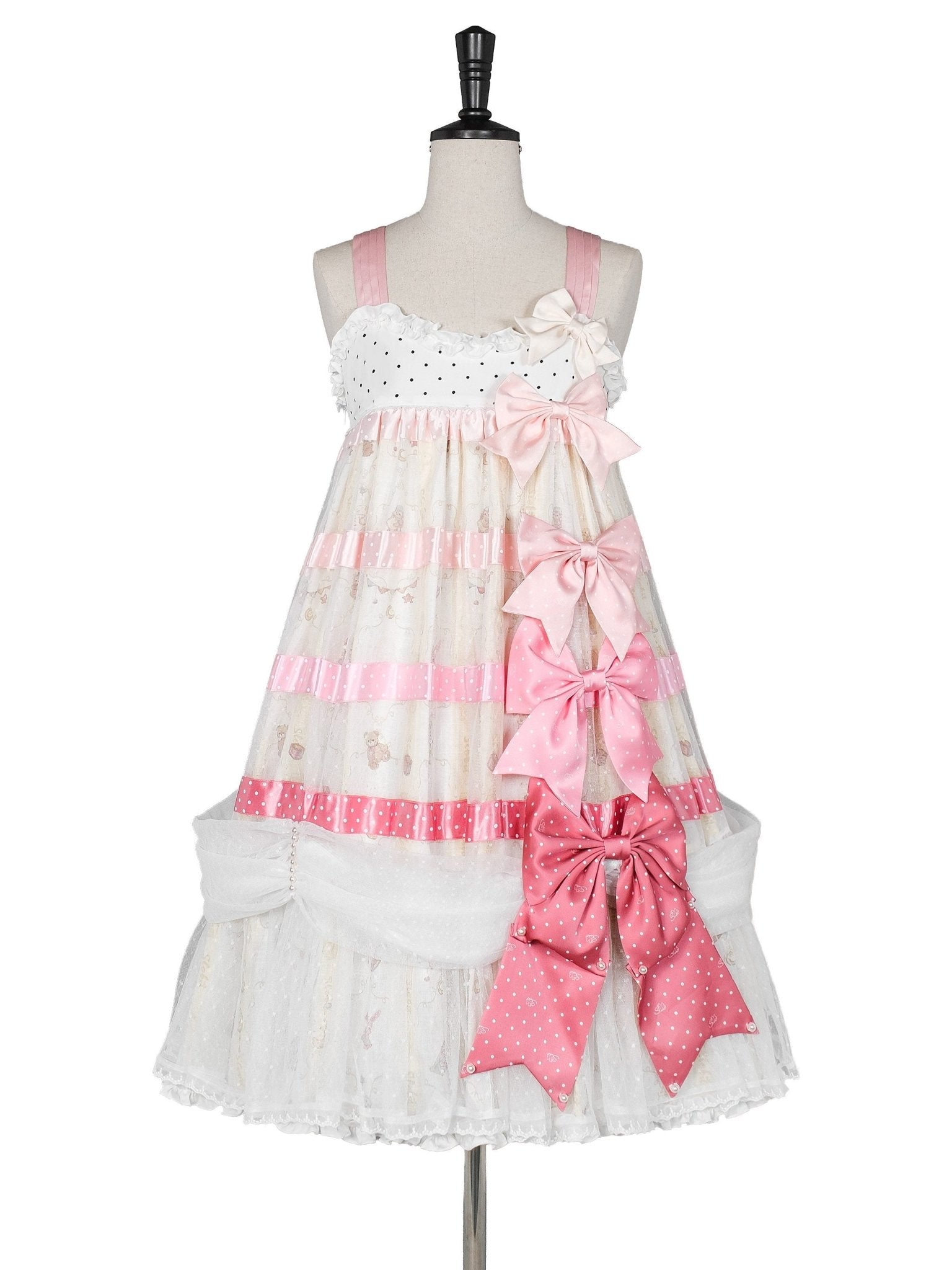 [Limited Edition: May 17] Lazy Bow JSK Gradient Bow Lolita Dress - LolitaEraJSK DressPinkS[Limited Edition: May 17] Lazy Bow JSK Gradient Bow Lolita Dress