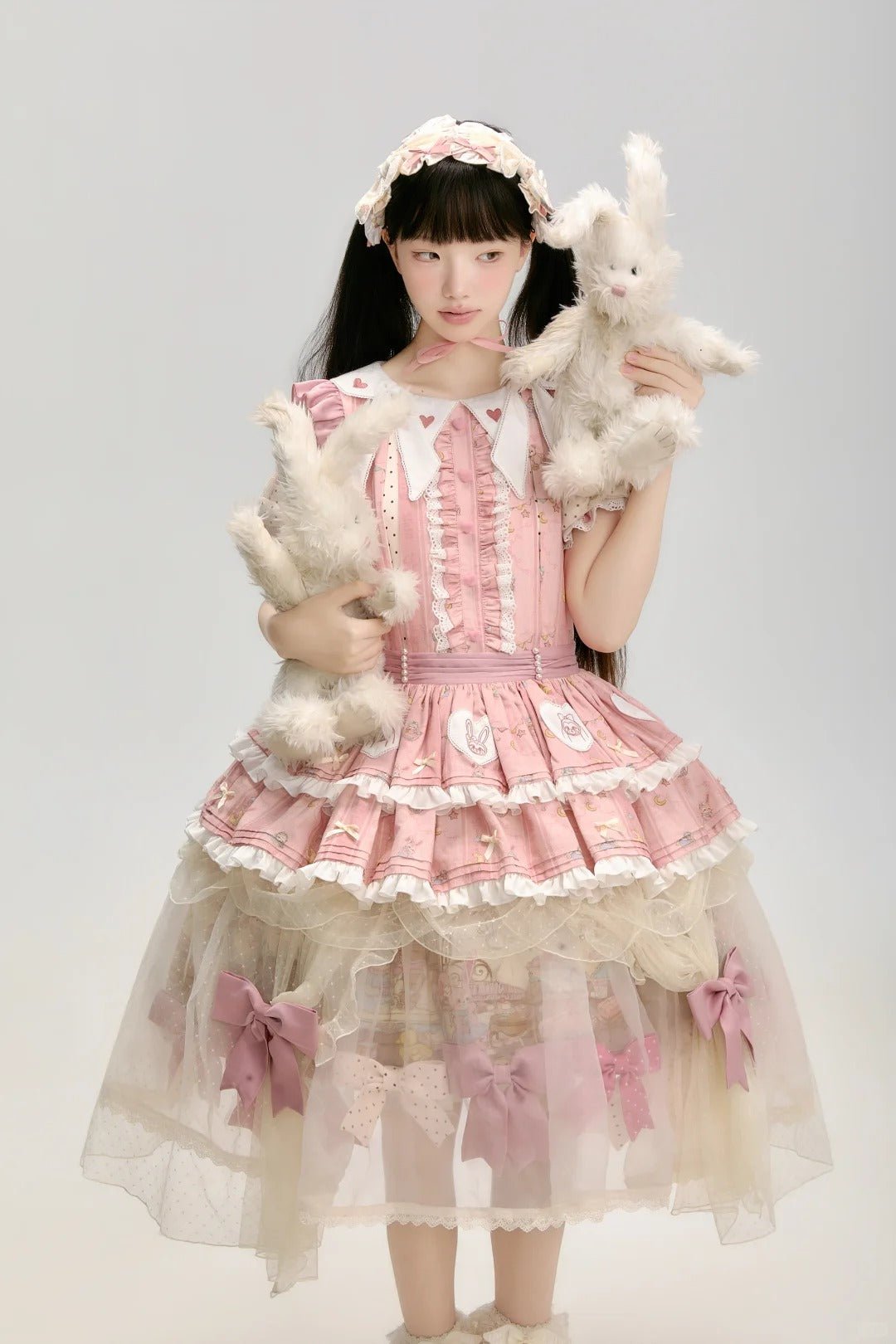 [Limited Edition: May 17] Lazy Bow JSK Gradient Bow Lolita Dress - LolitaEraJSK DressBlackS[Limited Edition: May 17] Lazy Bow JSK Gradient Bow Lolita Dress