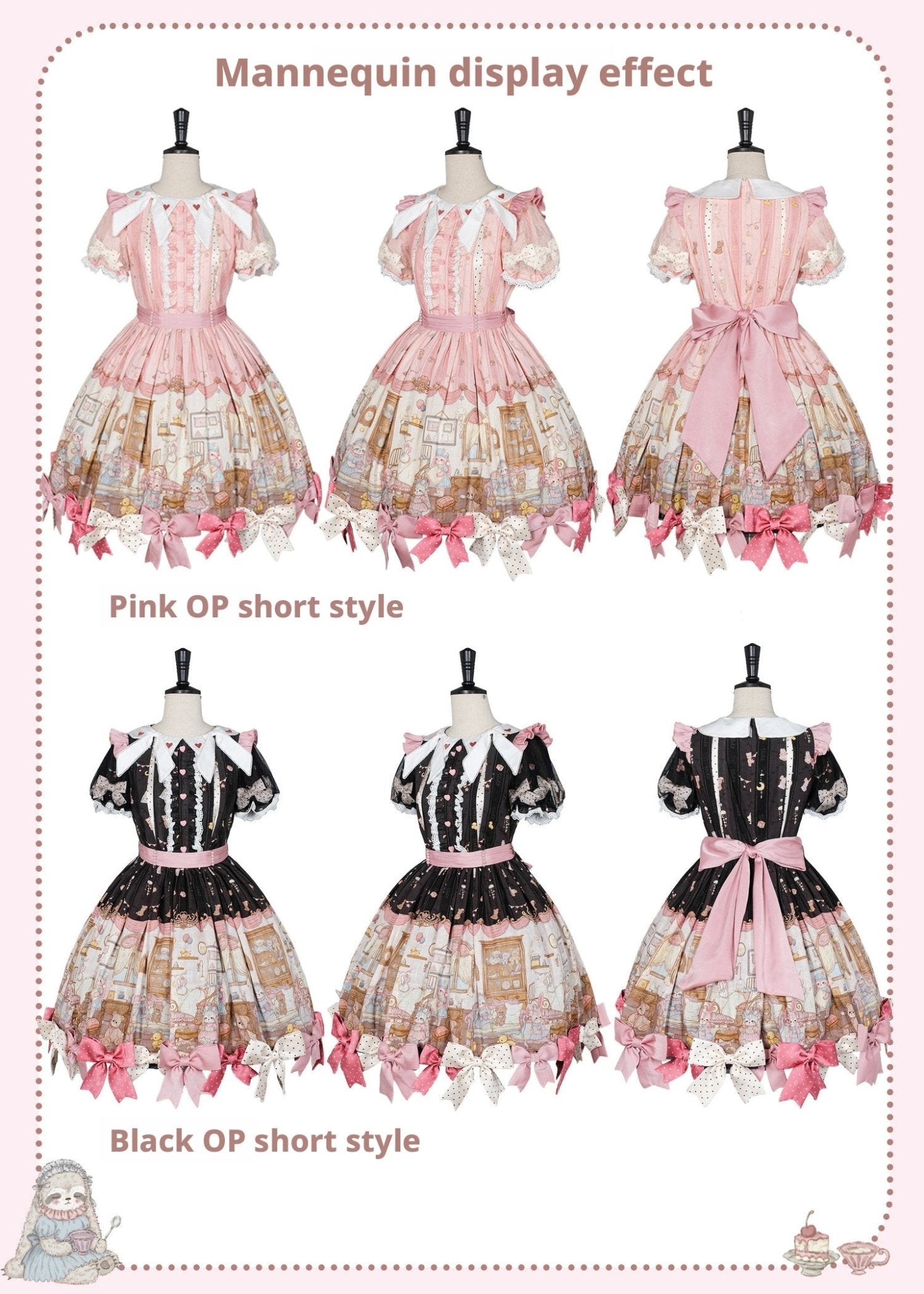 [Limited Edition: May 17] Lazy Bow JSK Gradient Bow Lolita Dress - LolitaEraJSK DressBlackS[Limited Edition: May 17] Lazy Bow JSK Gradient Bow Lolita Dress