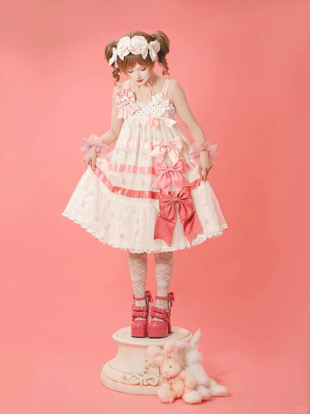 [Limited Edition: May 17] Lazy Bow JSK Gradient Bow Lolita Dress - LolitaEraJSK DressBlackS[Limited Edition: May 17] Lazy Bow JSK Gradient Bow Lolita Dress