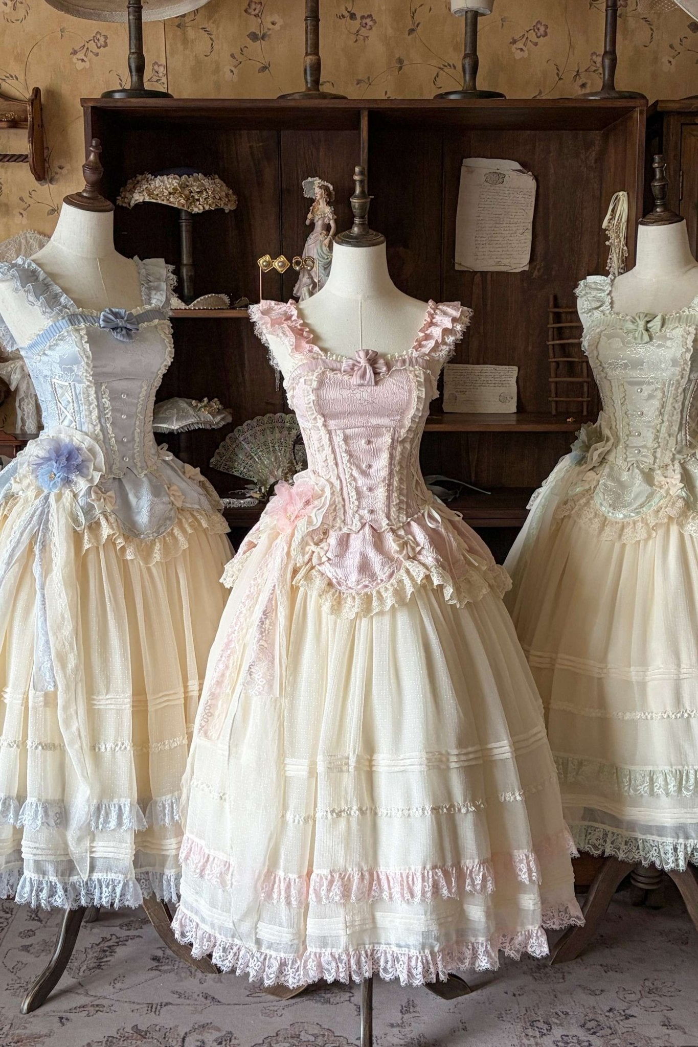 [Limited Edition: May 25 Ends] Dream Shadow Classic Lolita Dress - LolitaEraLong DressPinkS[Limited Edition: May 25 Ends] Dream Shadow Classic Lolita Dress