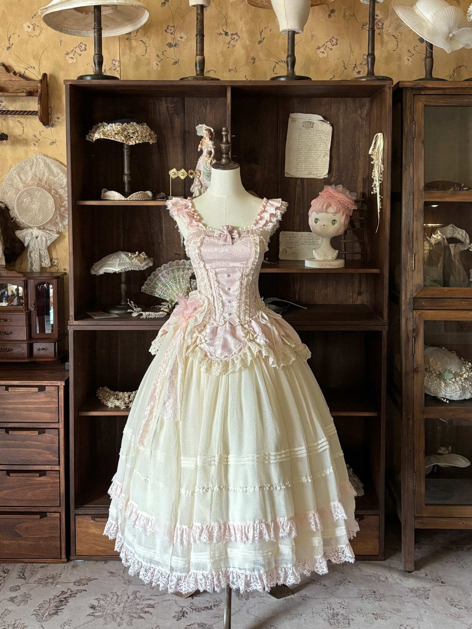 [Limited Edition: May 25 Ends] Dream Shadow Classic Lolita Dress - LolitaEraShort DressPinkS[Limited Edition: May 25 Ends] Dream Shadow Classic Lolita Dress