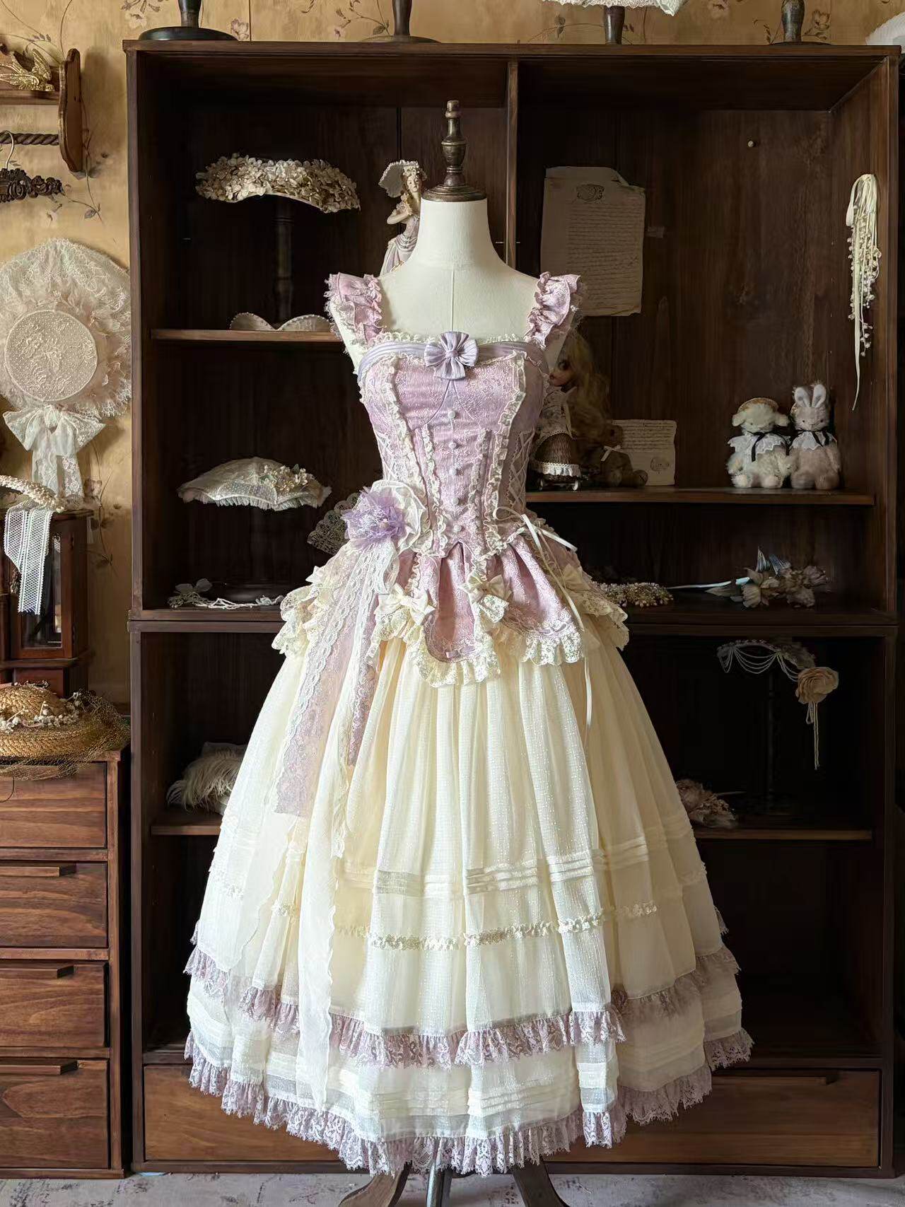 [Limited Edition: May 25 Ends] Dream Shadow Classic Lolita Dress - LolitaEraLong DressPurpleS[Limited Edition: May 25 Ends] Dream Shadow Classic Lolita Dress
