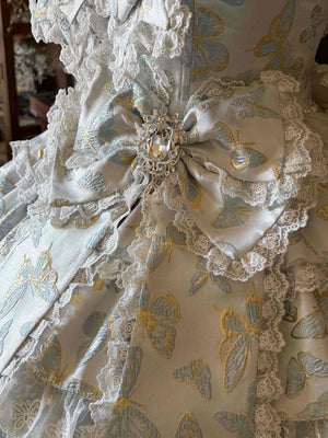 [Limited Edition: May 25 ] Moonlight Coronation Gorgeous Lolita JSK - LolitaEraDress Only=Includes Bust Bow + Waist BowBlueXS[Limited Edition: May 25 ] Moonlight Coronation Gorgeous Lolita JSK