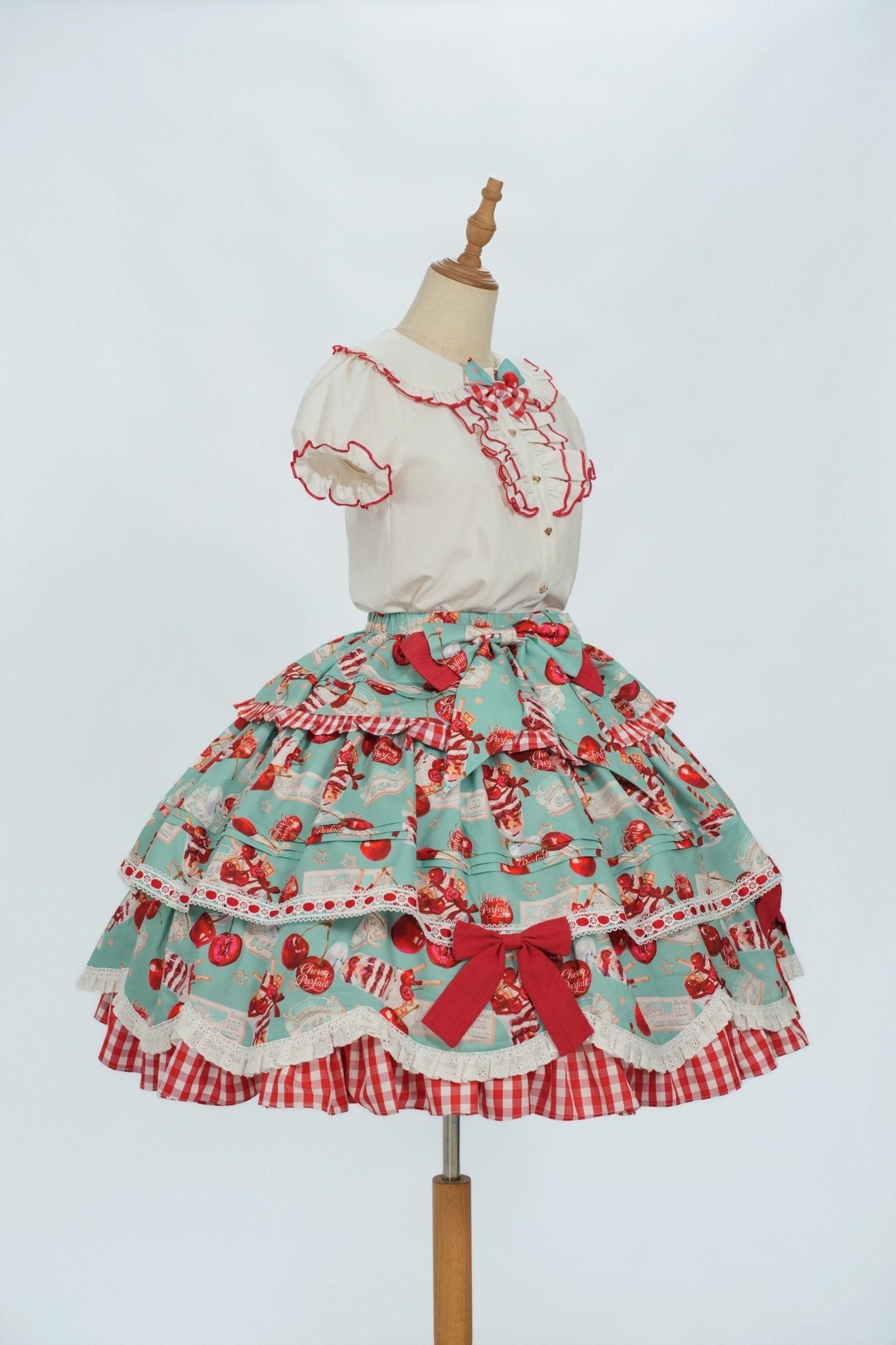 [Limited Edition: May 6 ] Midsummer Cherry Pie Lolita Dress - LolitaEraSKMint GreenSize 1[Limited Edition: May 6 ] Midsummer Cherry Pie Lolita Dress