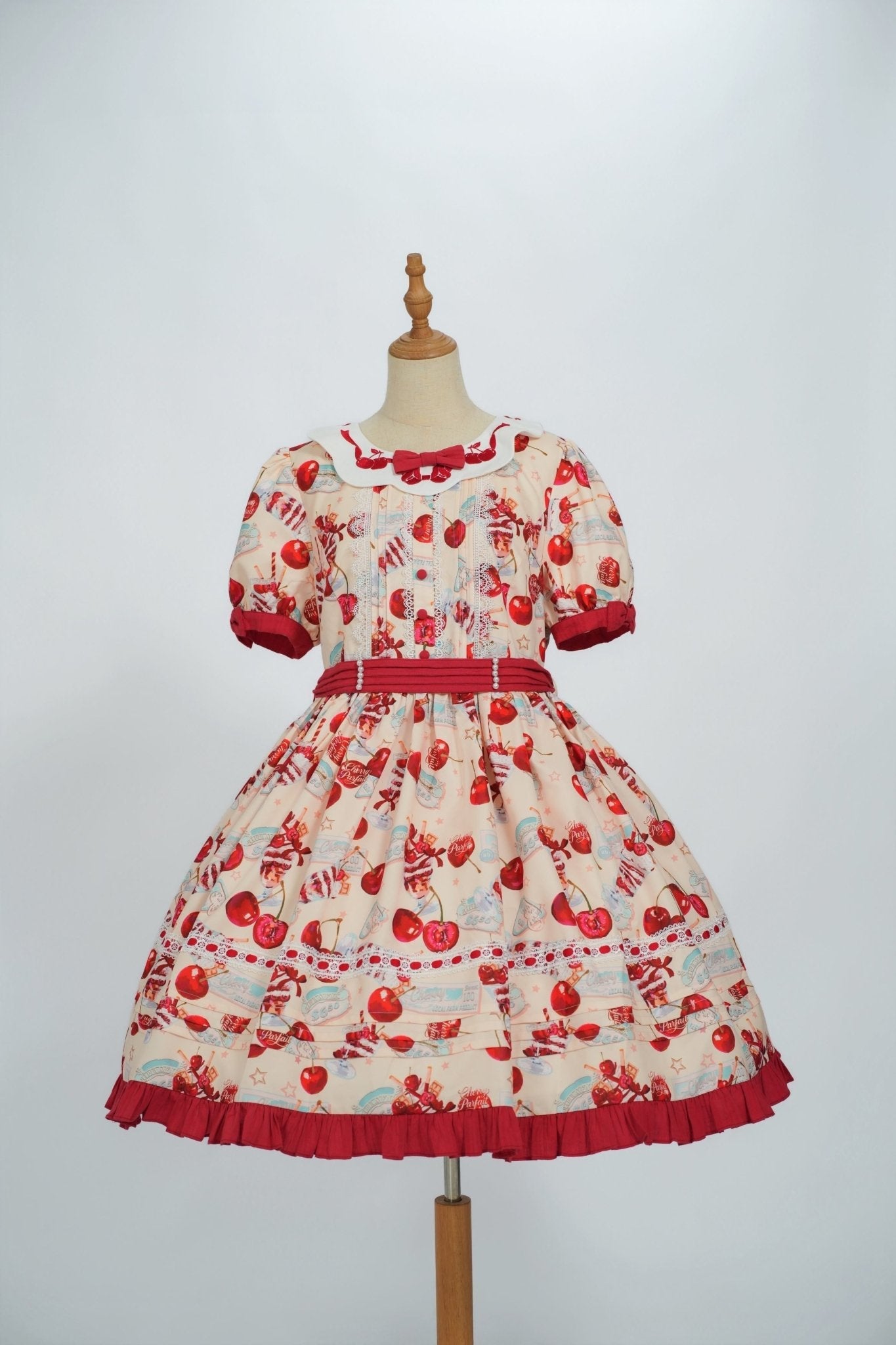 [Limited Edition: May 6 ] Midsummer Cherry Pie Lolita Dress - LolitaEraOPBeigeL[Limited Edition: May 6 ] Midsummer Cherry Pie Lolita Dress