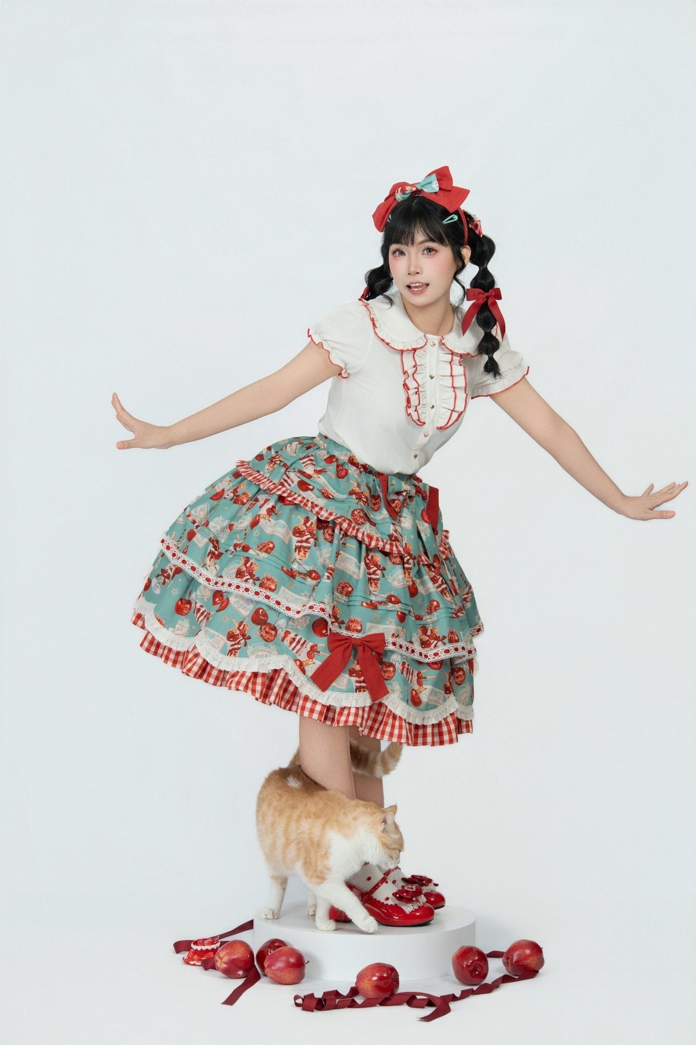 [Limited Edition: May 6 ] Midsummer Cherry Pie Lolita Dress - LolitaEraSKBeigeSize 1[Limited Edition: May 6 ] Midsummer Cherry Pie Lolita Dress