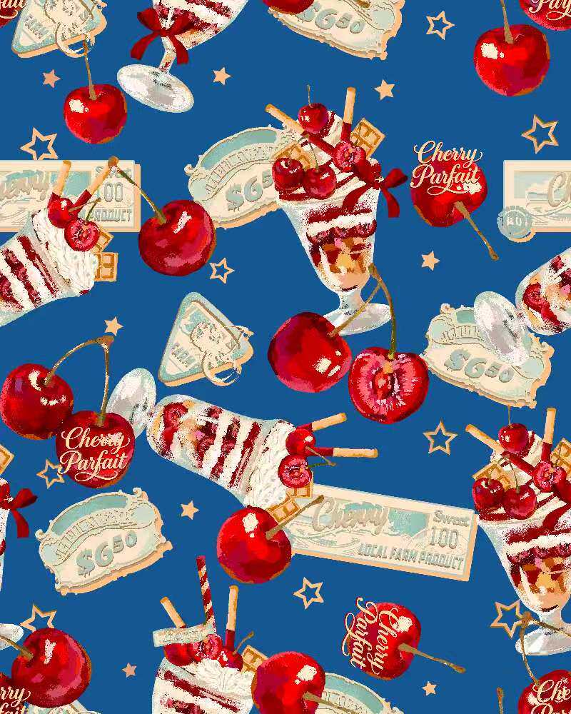 [Limited Edition: May 6 ] Midsummer Cherry Pie Lolita Dress - LolitaEraSKBlueSize 1[Limited Edition: May 6 ] Midsummer Cherry Pie Lolita Dress