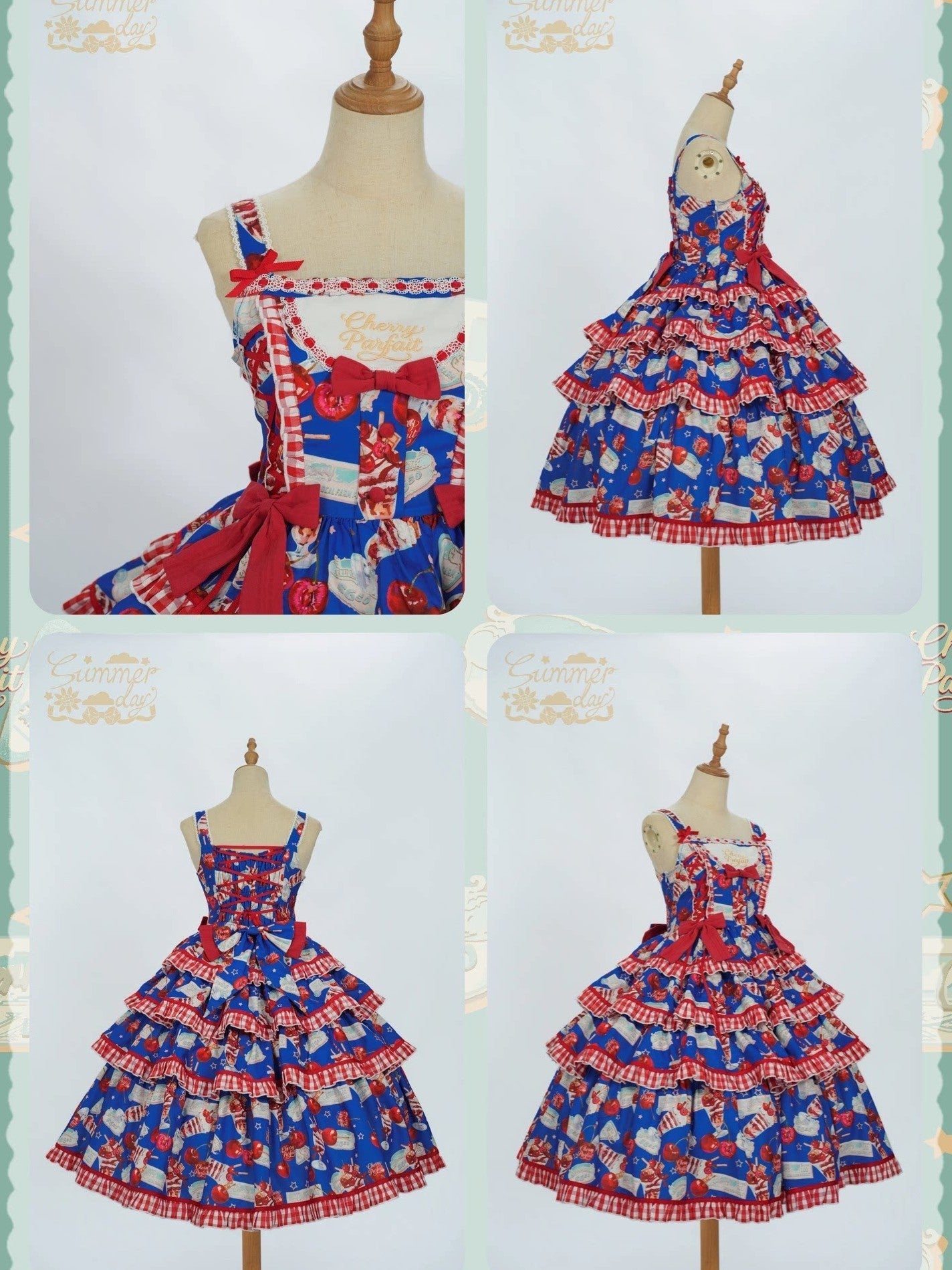 [Limited Edition: May 6 ] Midsummer Cherry Pie Lolita Dress - LolitaEraJSKBeigeXS[Limited Edition: May 6 ] Midsummer Cherry Pie Lolita Dress