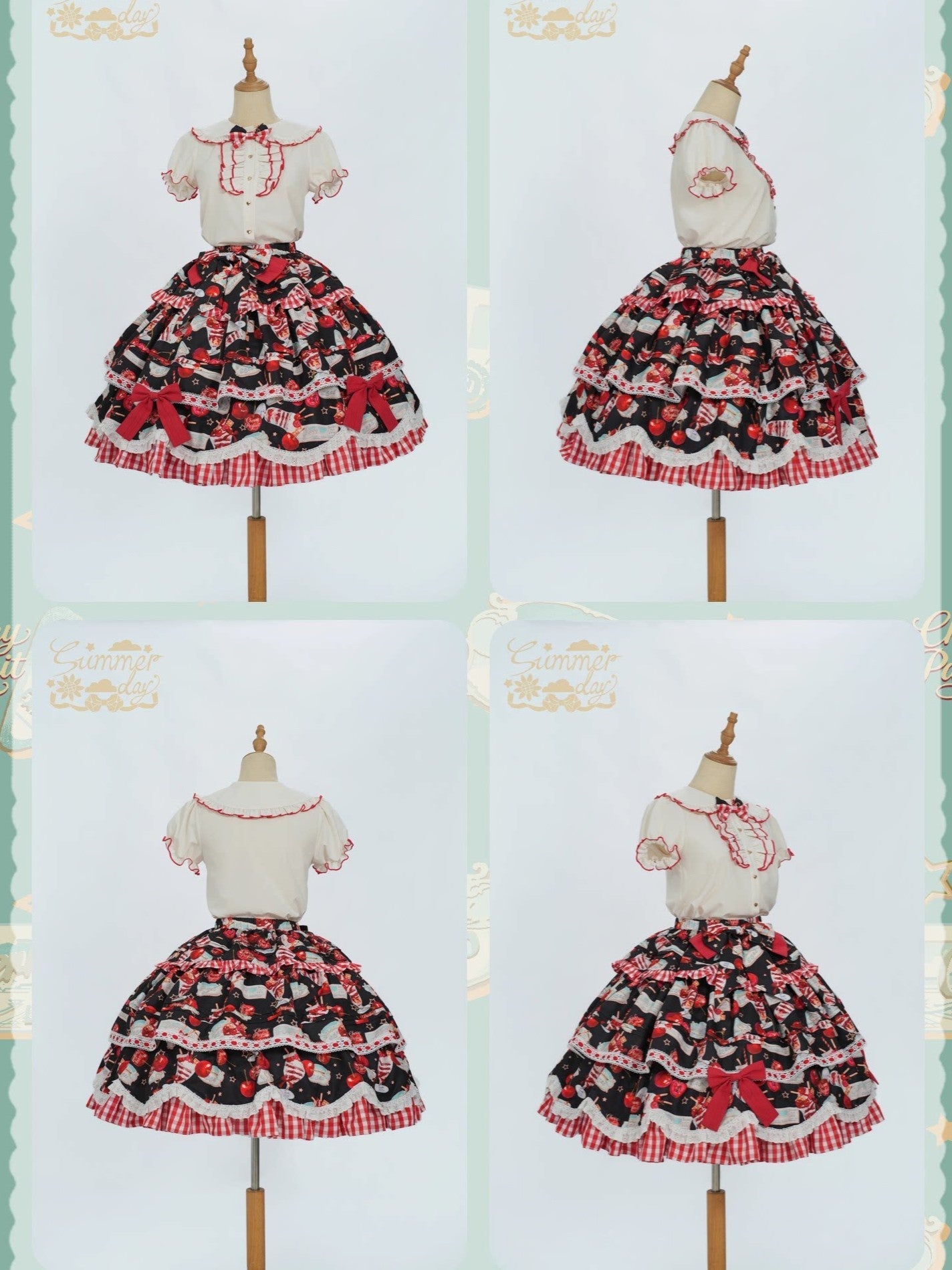 [Limited Edition: May 6 ] Midsummer Cherry Pie Lolita Dress - LolitaEraJSKBeigeXS[Limited Edition: May 6 ] Midsummer Cherry Pie Lolita Dress