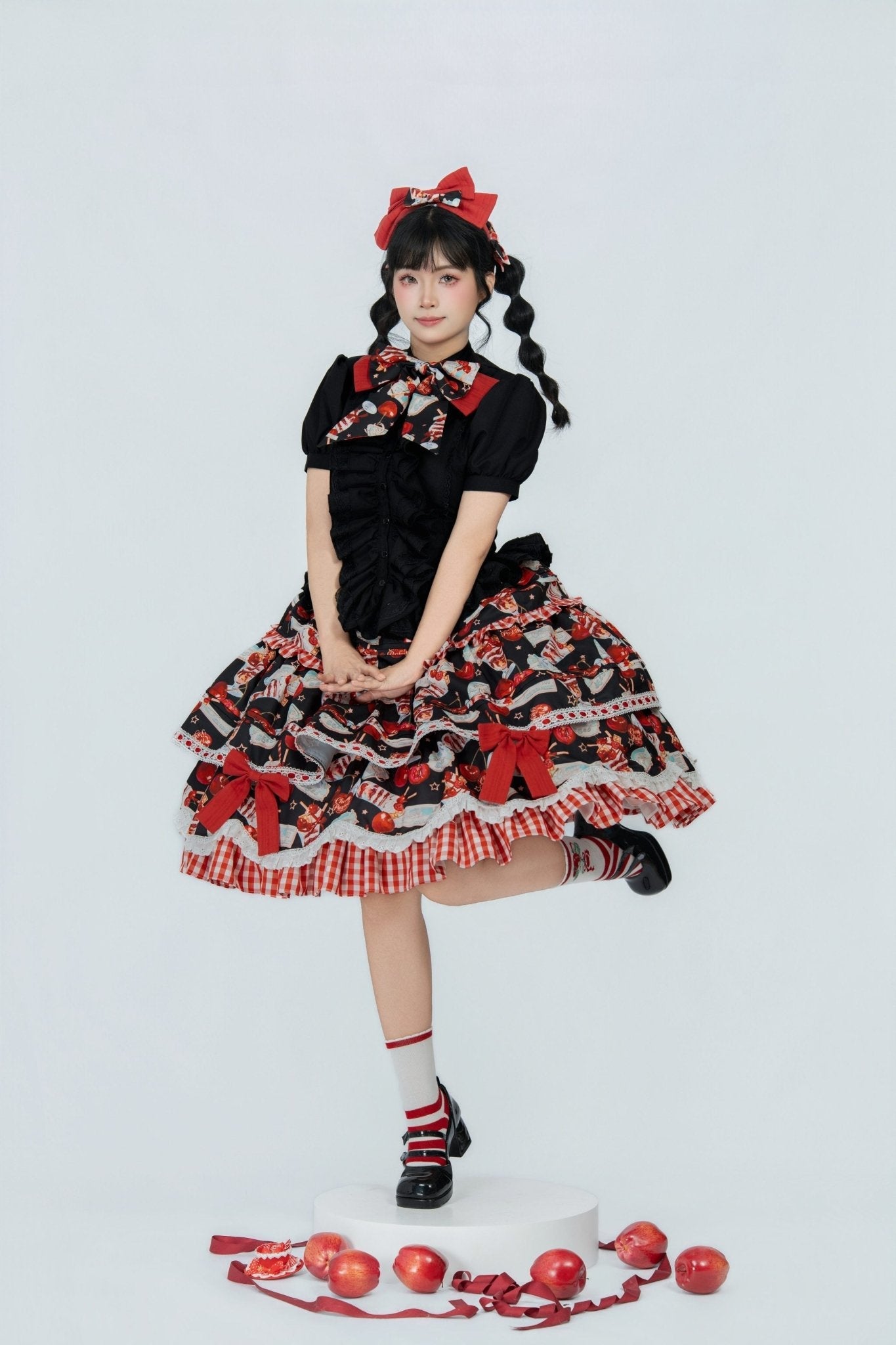 [Limited Edition: May 6 ] Midsummer Cherry Pie Lolita Dress - LolitaEraSKBlackSize 1[Limited Edition: May 6 ] Midsummer Cherry Pie Lolita Dress