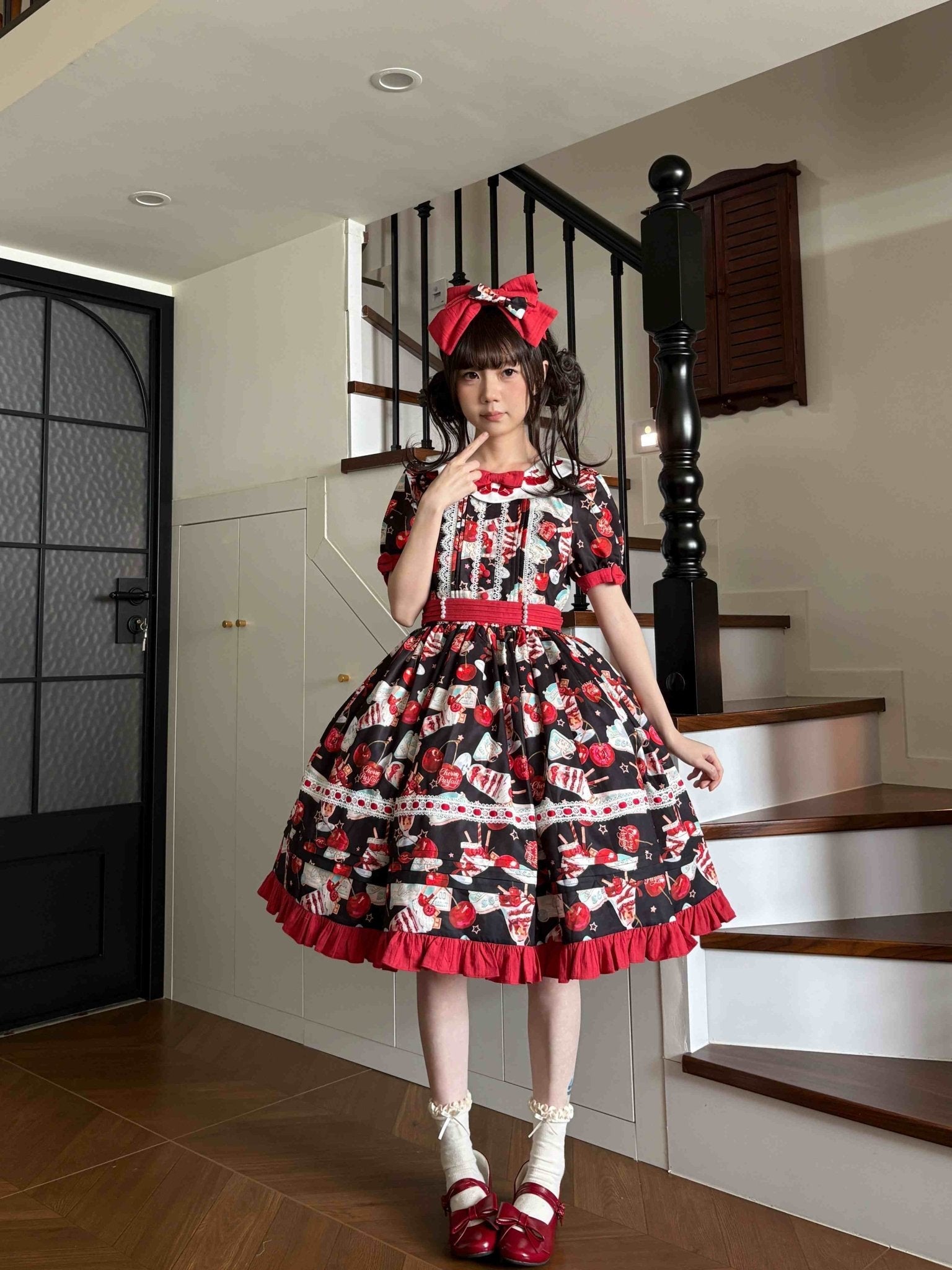 [Limited Edition: May 6 ] Midsummer Cherry Pie Lolita Dress - LolitaEraJSKBeigeXS[Limited Edition: May 6 ] Midsummer Cherry Pie Lolita Dress