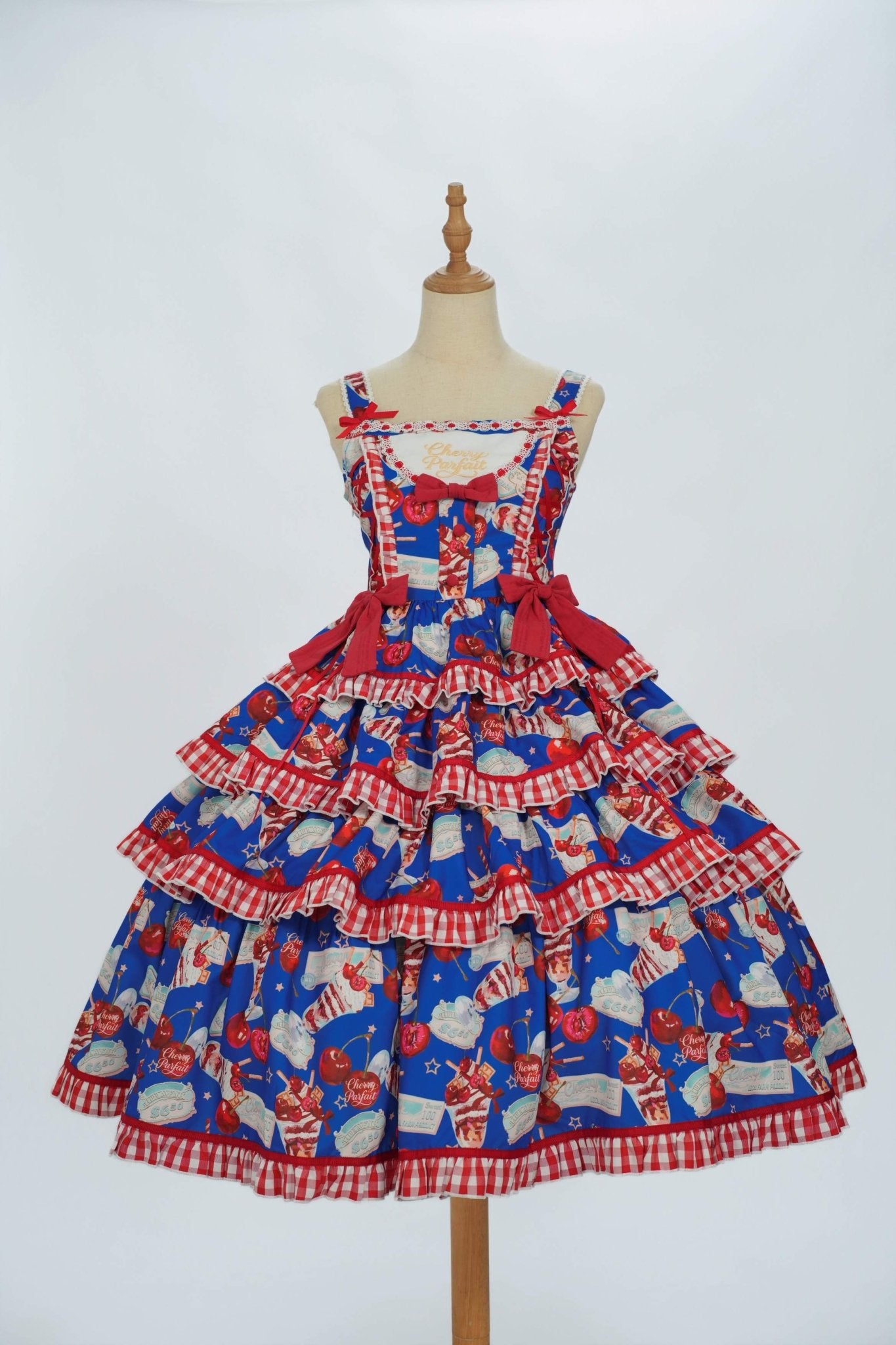 [Limited Edition: May 6 ] Midsummer Cherry Pie Lolita Dress - LolitaEraJSKBlueXS[Limited Edition: May 6 ] Midsummer Cherry Pie Lolita Dress