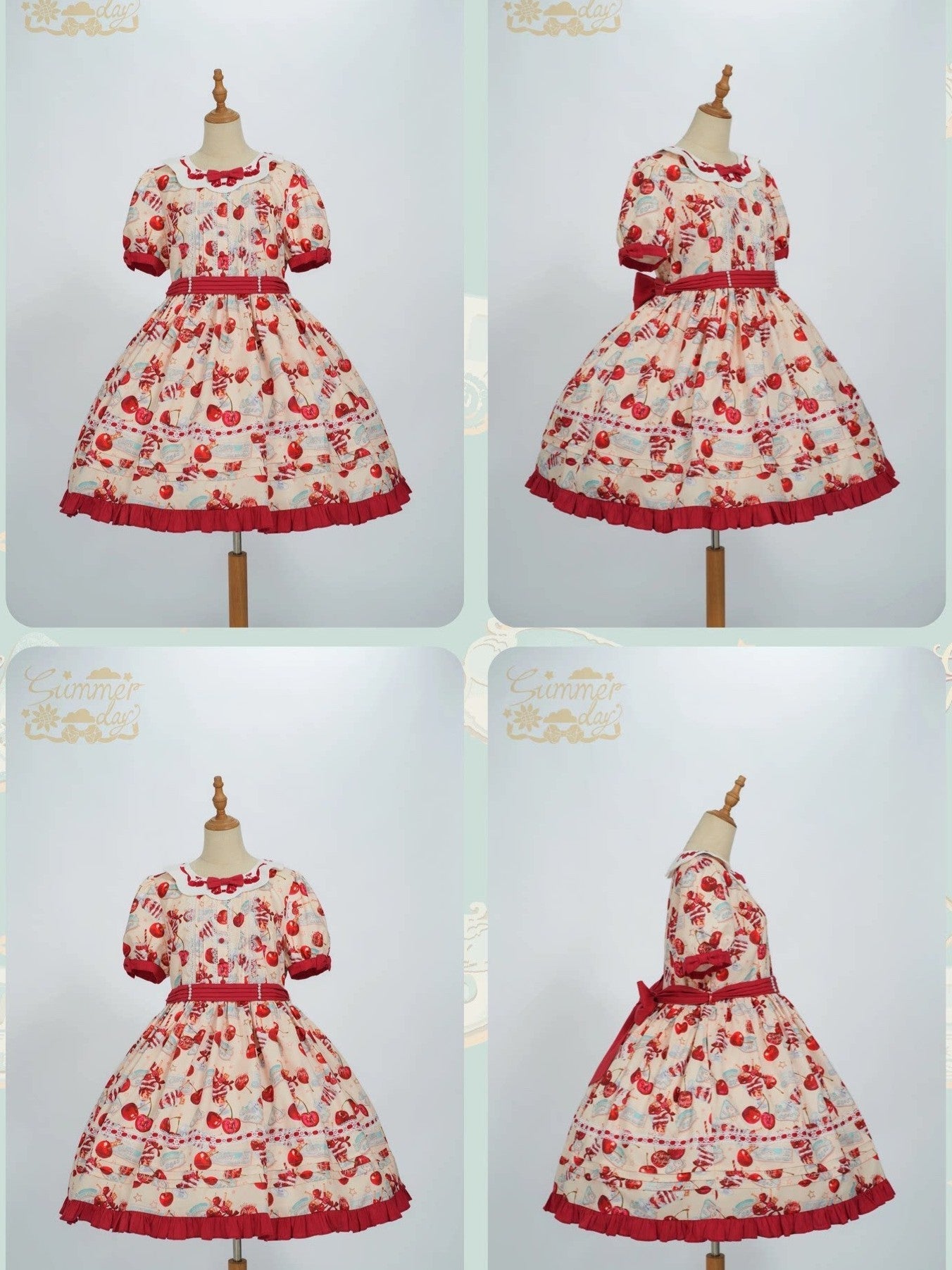 [Limited Edition: May 6 ] Midsummer Cherry Pie Lolita Dress - LolitaEraJSKBeigeXS[Limited Edition: May 6 ] Midsummer Cherry Pie Lolita Dress