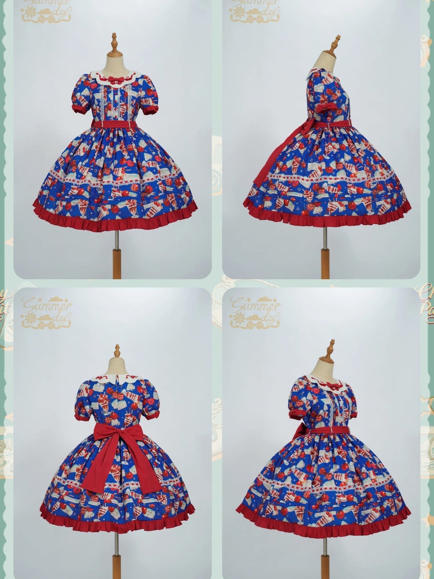 [Limited Edition: May 6 ] Midsummer Cherry Pie Lolita Dress - LolitaEraJSKBeigeXS[Limited Edition: May 6 ] Midsummer Cherry Pie Lolita Dress