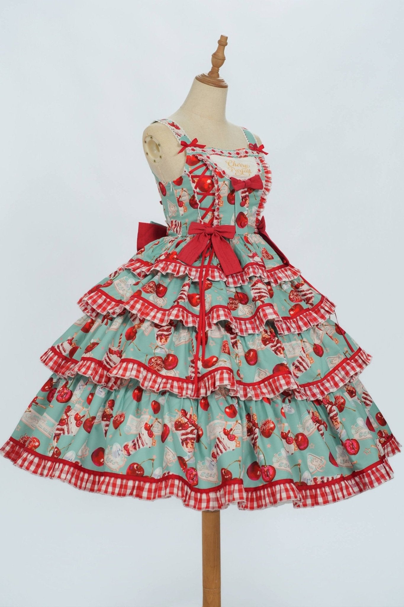 [Limited Edition: May 6 ] Midsummer Cherry Pie Lolita Dress - LolitaEraJSKMint GreenXS[Limited Edition: May 6 ] Midsummer Cherry Pie Lolita Dress