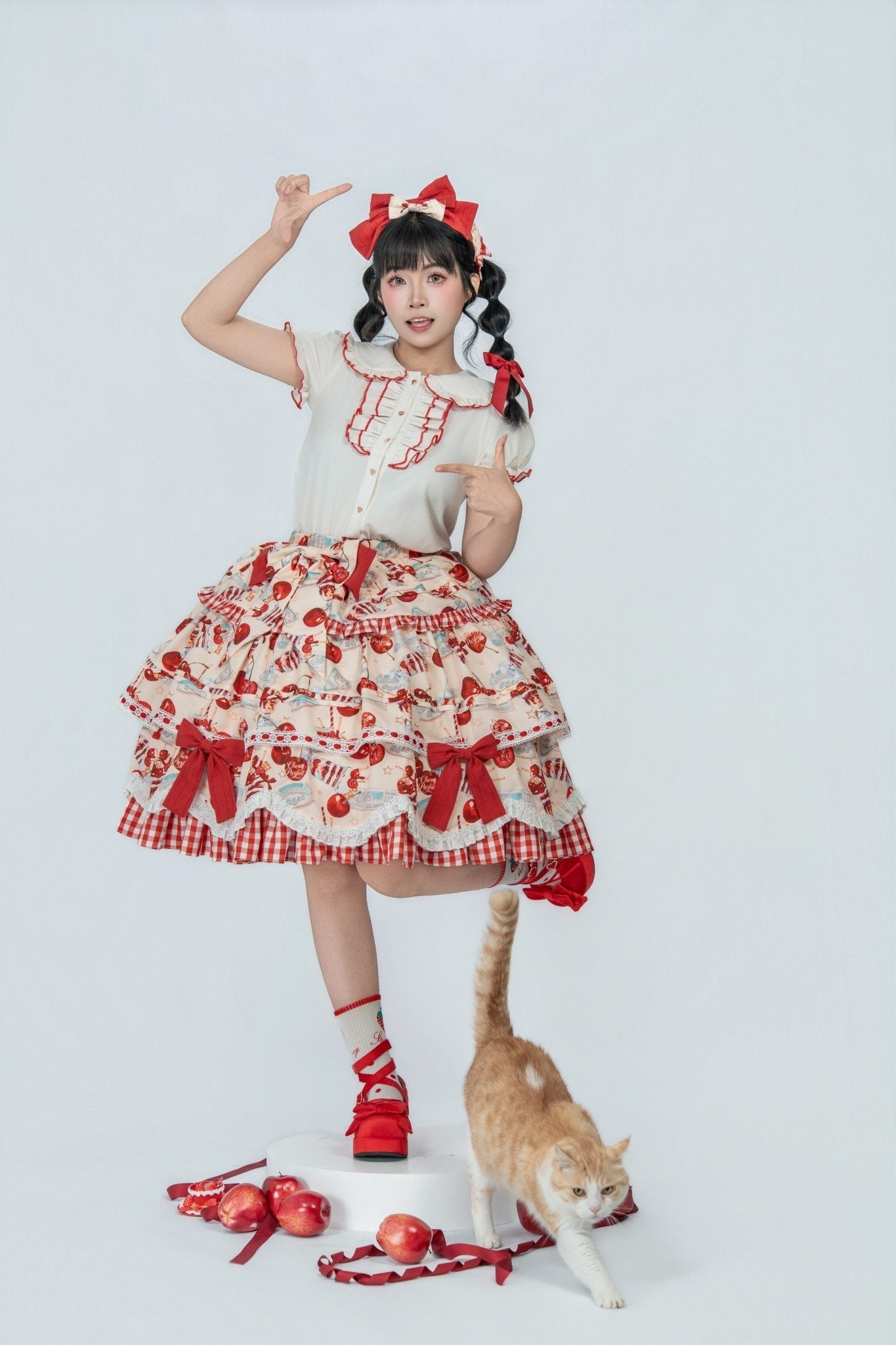 [Limited Edition: May 6 ] Midsummer Cherry Pie Lolita Dress - LolitaEraJSKBeigeXS[Limited Edition: May 6 ] Midsummer Cherry Pie Lolita Dress