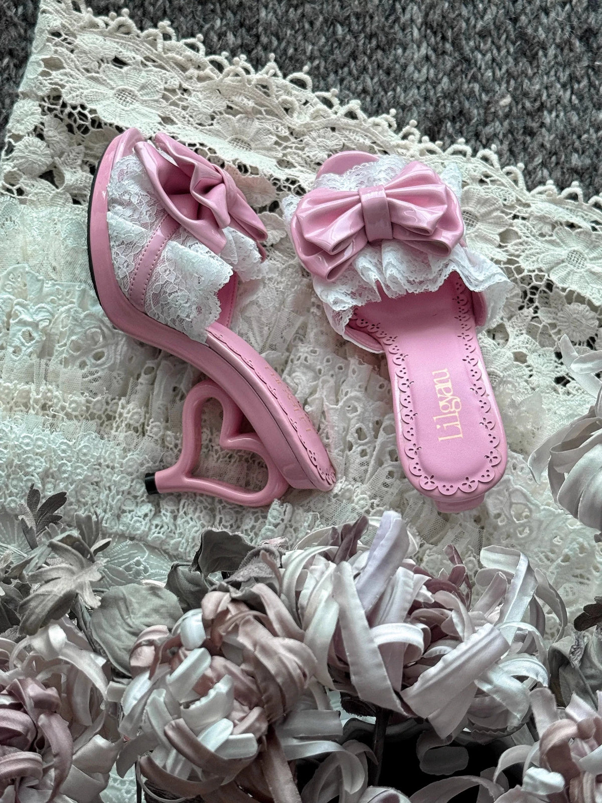 Little Devil Hime-Style Heart Heel High Heels - LolitaEra