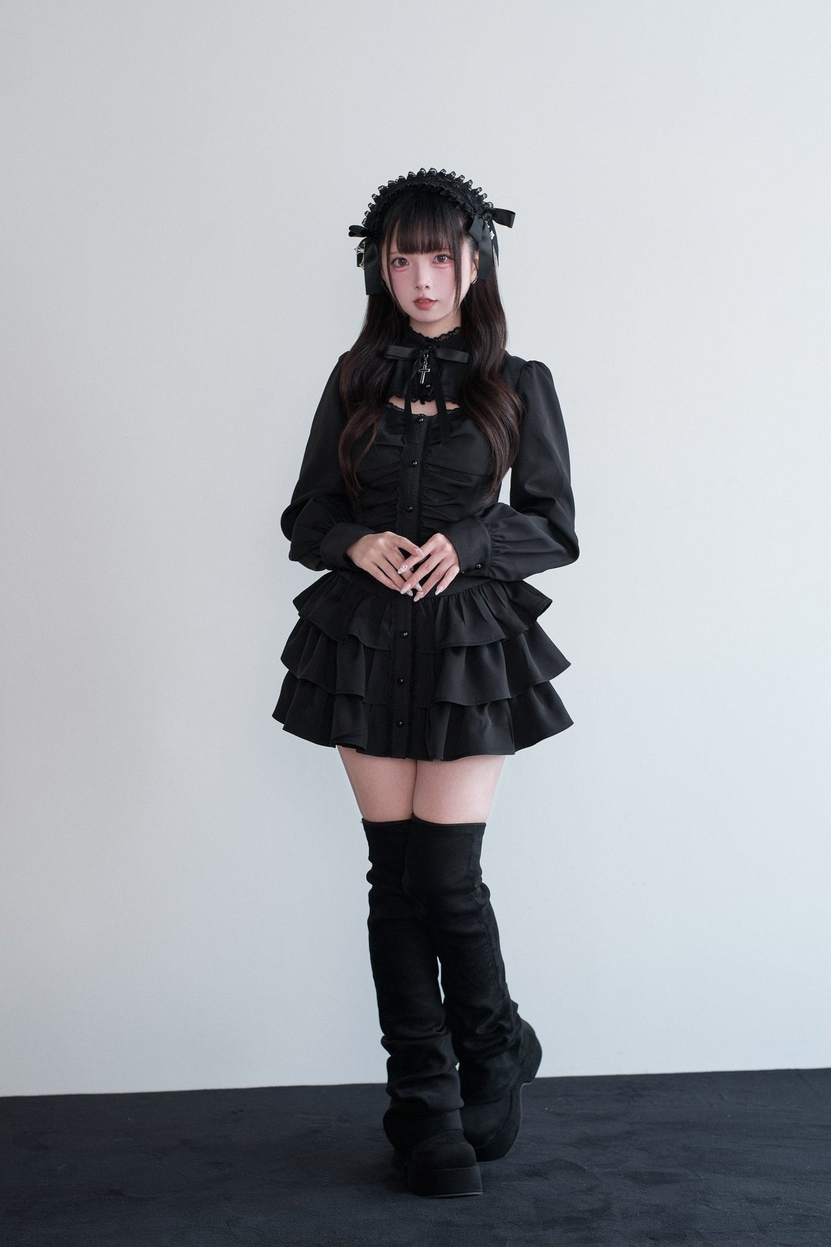 Little Goth Original Japanese Style Subculture Mass Produced Bow Dress - LolitaEra