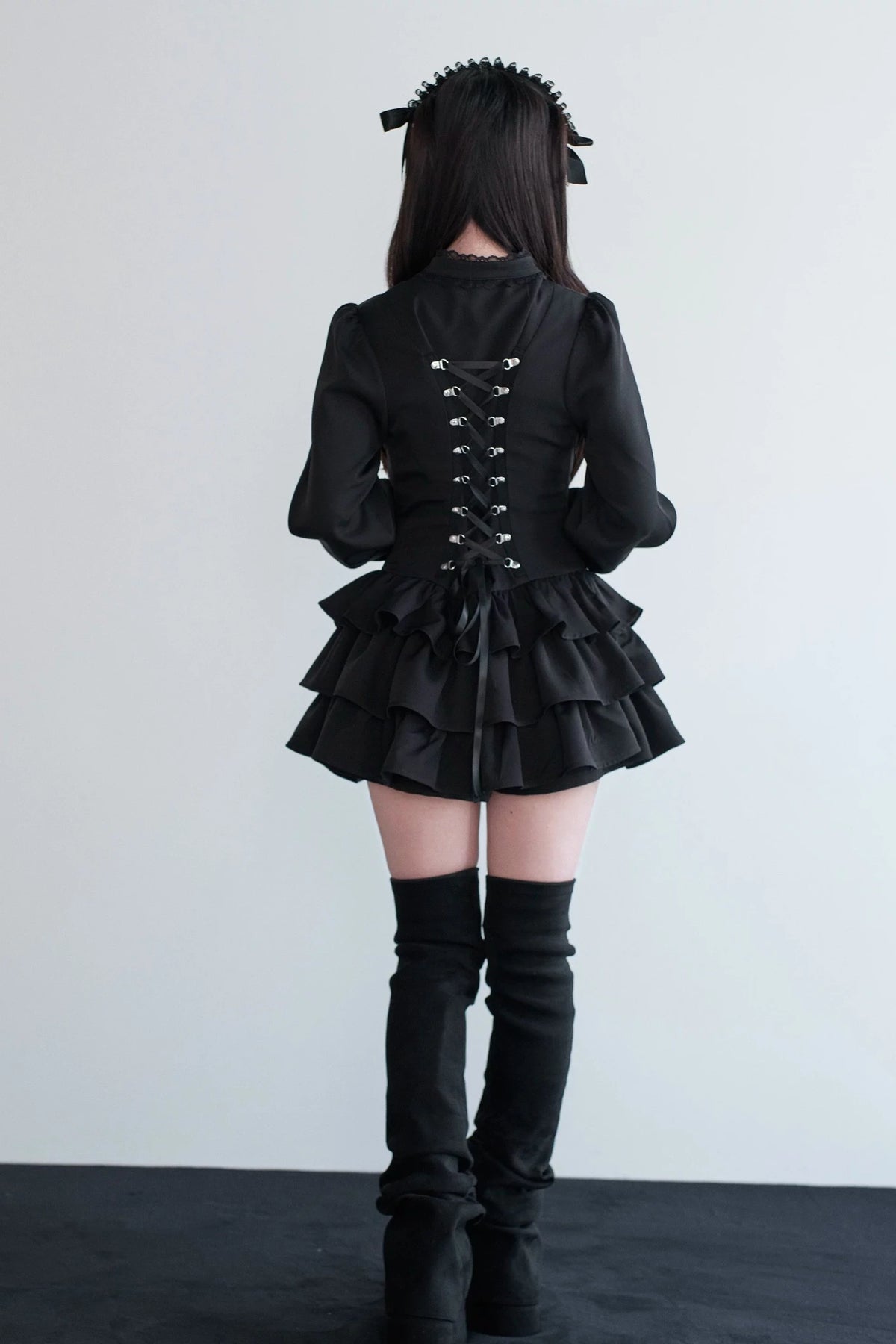 Little Goth Original Japanese Style Subculture Mass Produced Bow Dress - LolitaEra