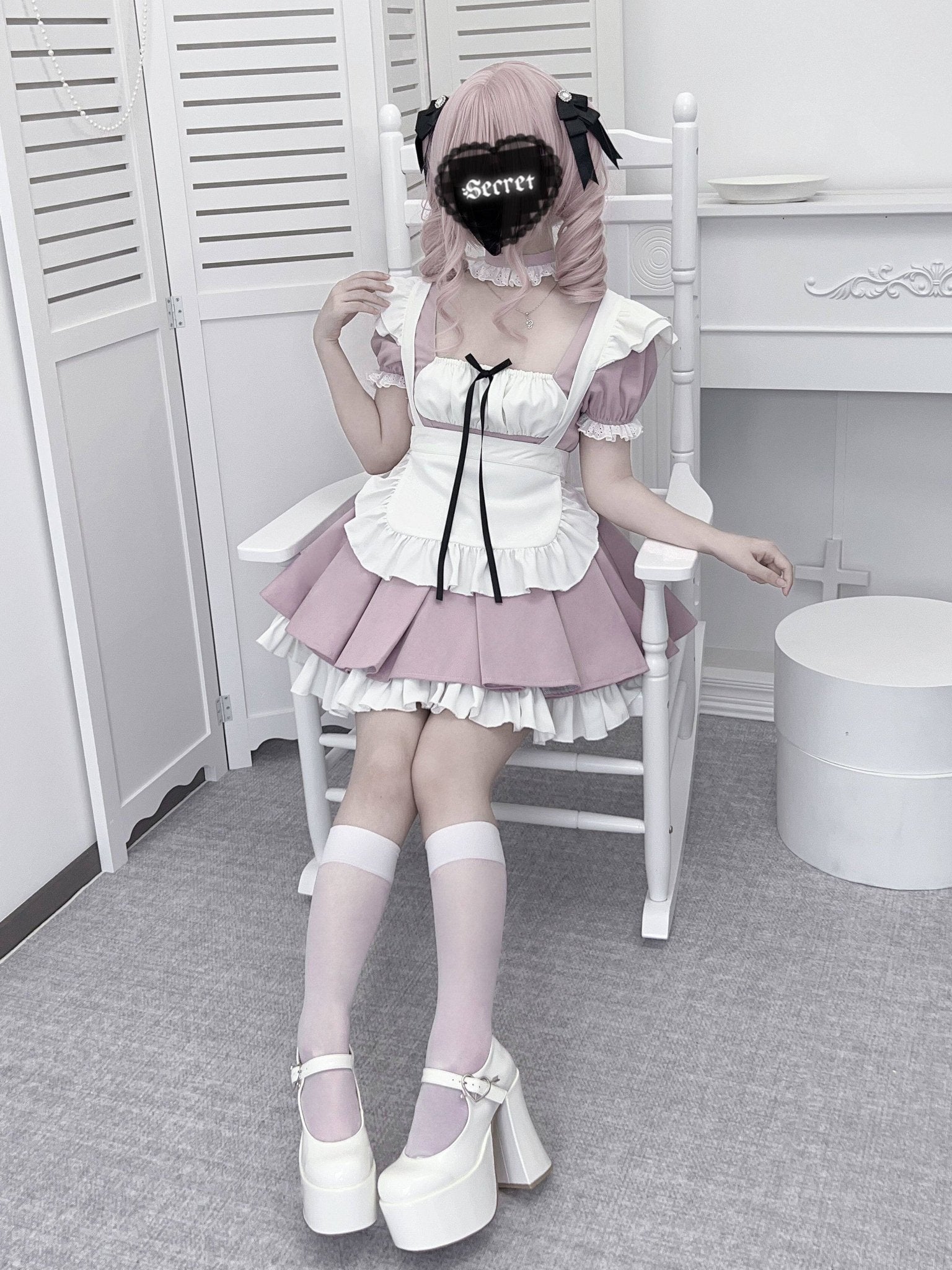 Little Maid Cute Maid Style Anime Aesthetic Dress - LolitaEraGrey Dress + ApronSLittle Maid Cute Maid Style Anime Aesthetic Dress