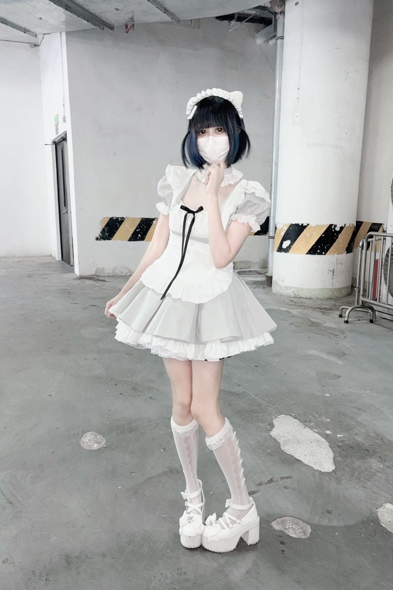 Little Maid Cute Maid Style Anime Aesthetic Dress - LolitaEraGrey Dress + ApronSLittle Maid Cute Maid Style Anime Aesthetic Dress