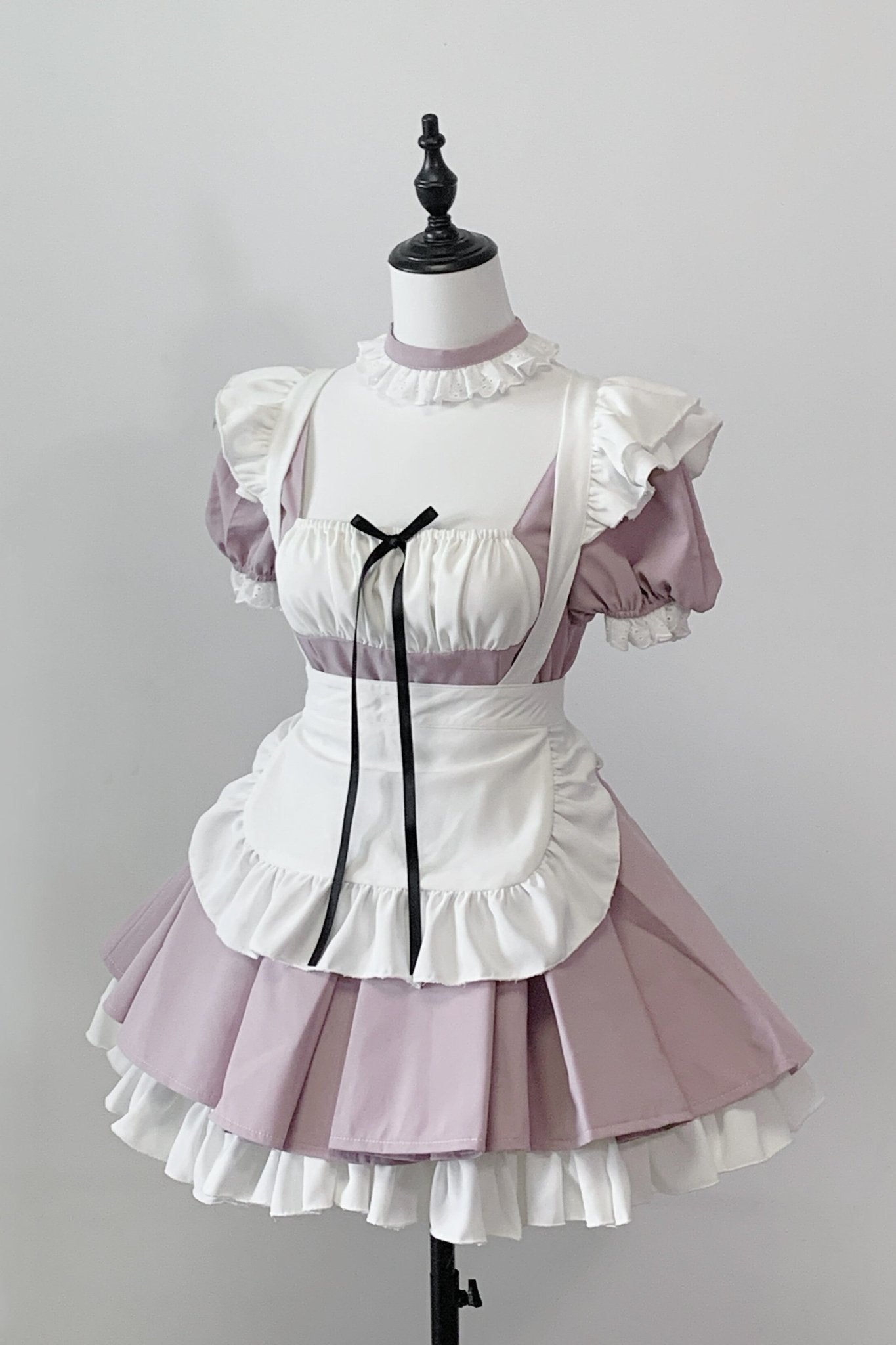 Little Maid Cute Maid Style Anime Aesthetic Dress - LolitaEraGrey Dress + ApronSLittle Maid Cute Maid Style Anime Aesthetic Dress