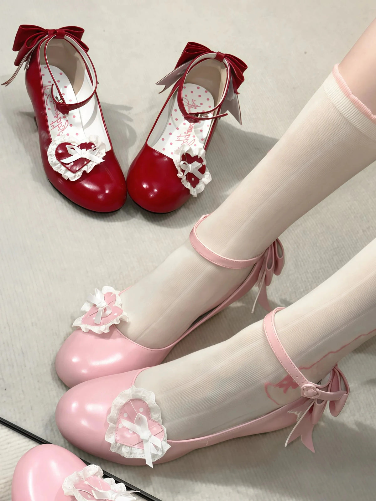 Little Snack Vintage‑Style Polka‑Dot Sweet Lolita Wedge‑Heel Shoes - LolitaEra