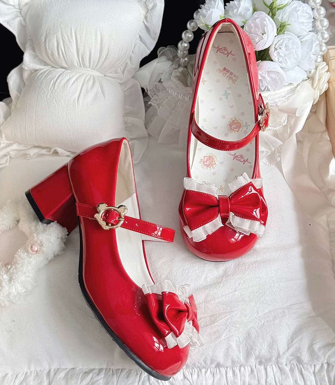 [Little Gummy] Original Mid-heel Round-toe Lo Shoes Women's Japanese Sweet Lolita Shoes Lolita Mary Jane Single Shoes