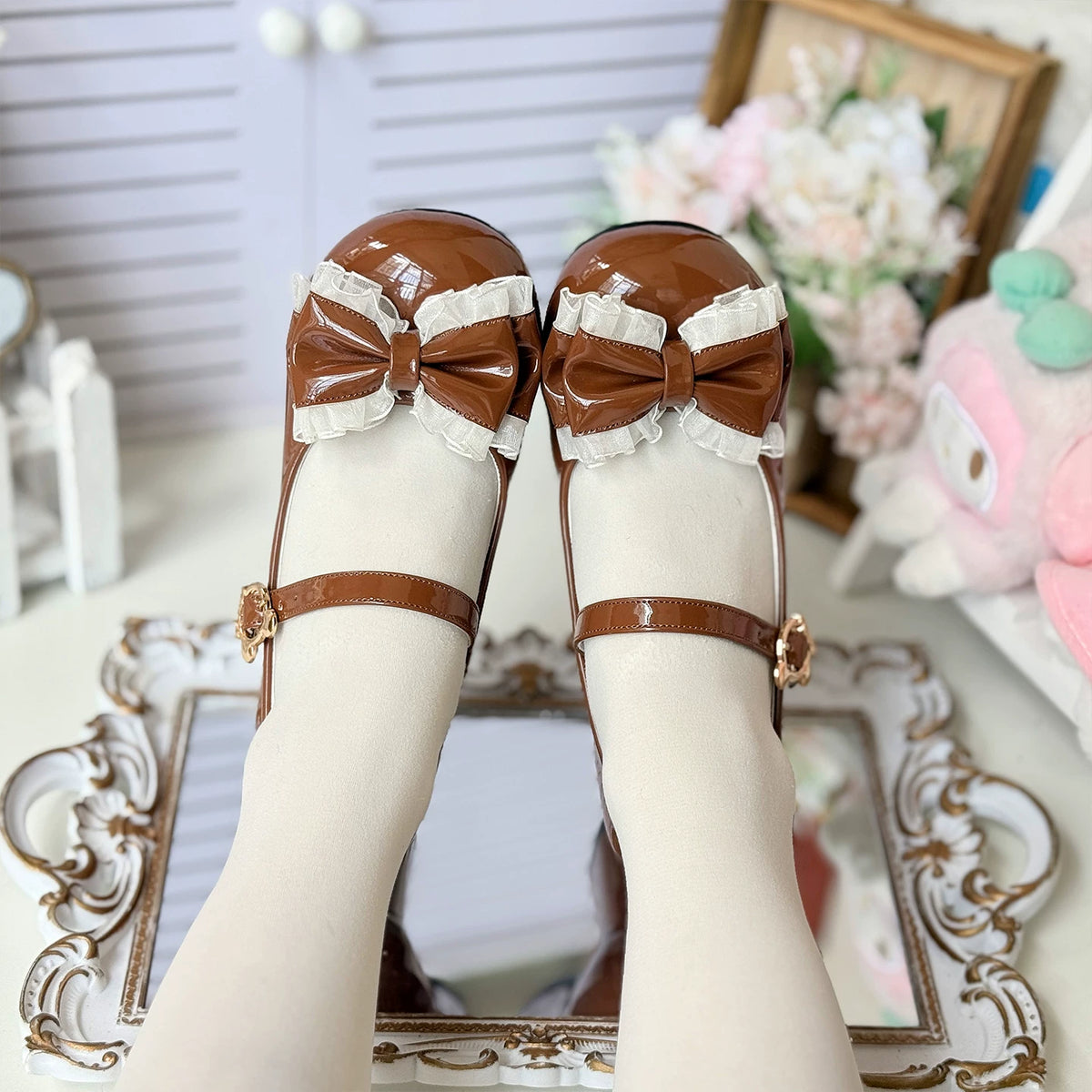 [Little Gummy] Original Mid-heel Round-toe Lo Shoes Women's Japanese Sweet Lolita Shoes Lolita Mary Jane Single Shoes