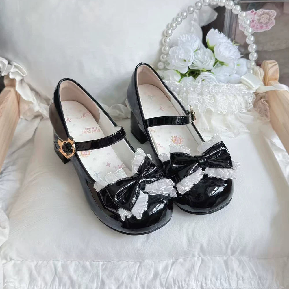 [Little Gummy] Original Mid-heel Round-toe Lo Shoes Women's Japanese Sweet Lolita Shoes Lolita Mary Jane Single Shoes