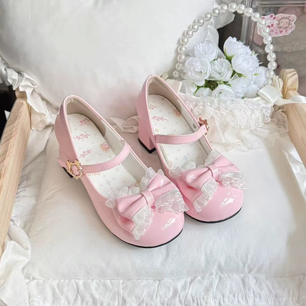 [Little Gummy] Original Mid-heel Round-toe Lo Shoes Women's Japanese Sweet Lolita Shoes Lolita Mary Jane Single Shoes