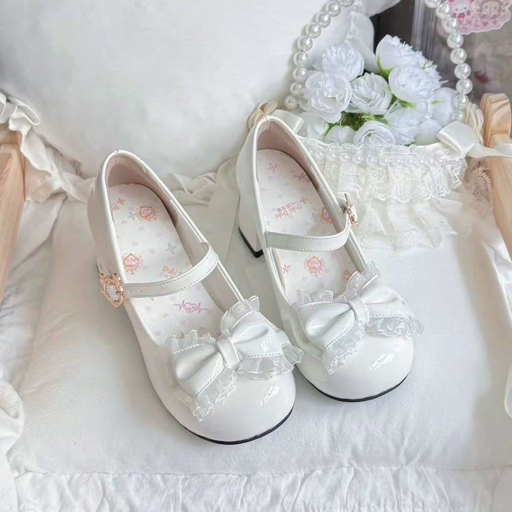 [Little Gummy] Original Mid-heel Round-toe Lo Shoes Women's Japanese Sweet Lolita Shoes Lolita Mary Jane Single Shoes