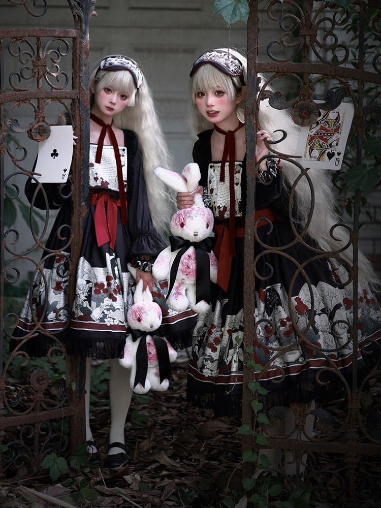 Lolita Asylum Alice OP Dress 1212 - LolitaEraShort SleevesSLolita Asylum Alice OP Dress 1212