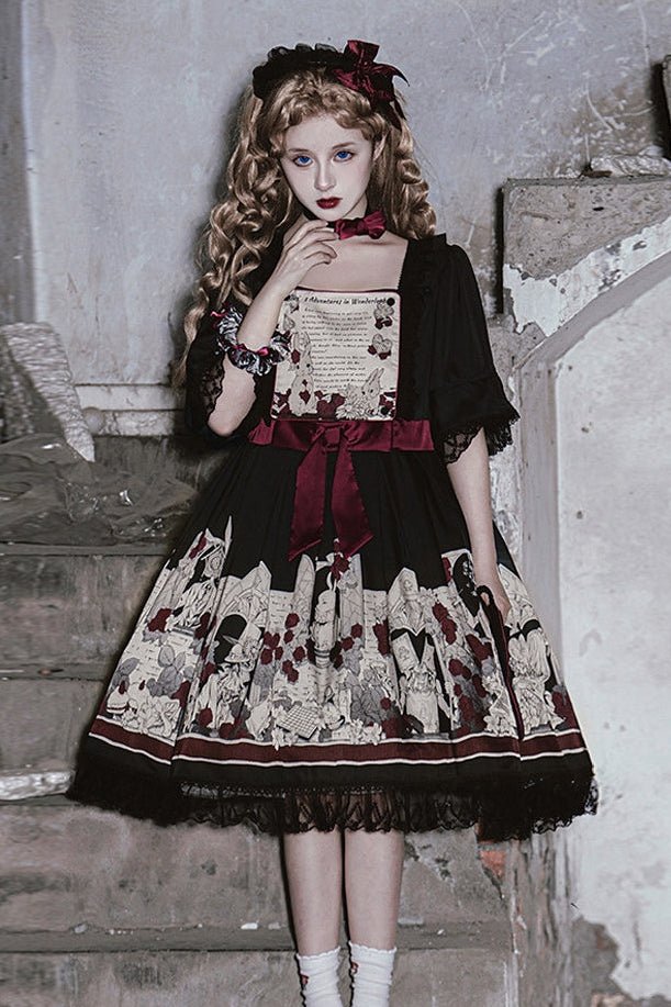 Lolita Asylum Alice OP Dress 1212 - LolitaEraShort SleevesSLolita Asylum Alice OP Dress 1212