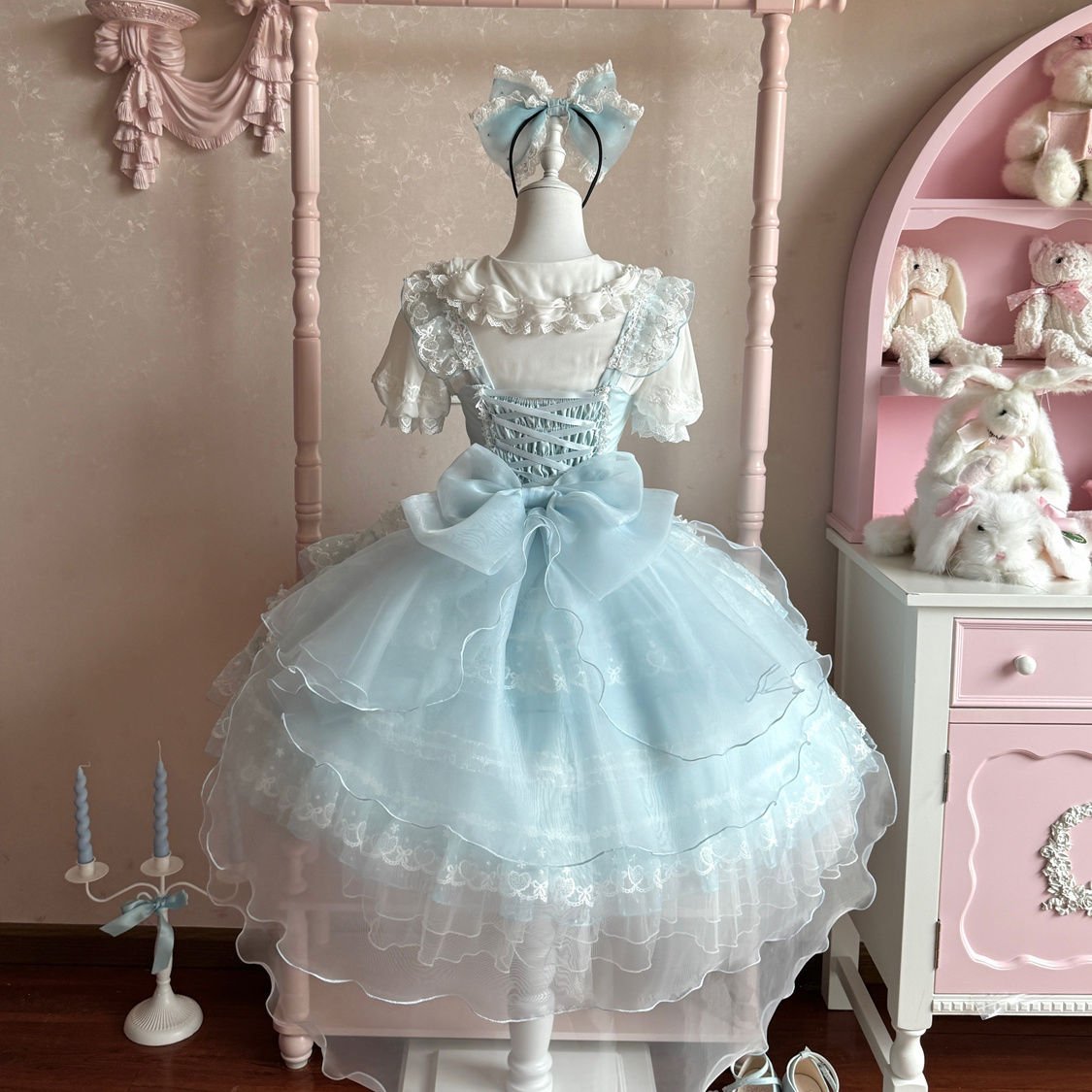 Lolita Ballet Sweet Light Blue JSK Dress - LolitaEraBlue SetSLolita Ballet Sweet Light Blue JSK Dress