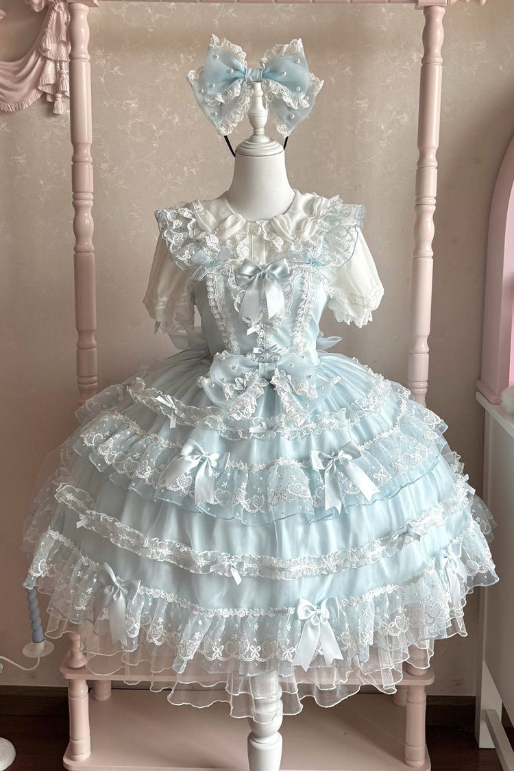 Lolita Ballet Sweet Light Blue JSK Dress - LolitaEraBlue SetSLolita Ballet Sweet Light Blue JSK Dress