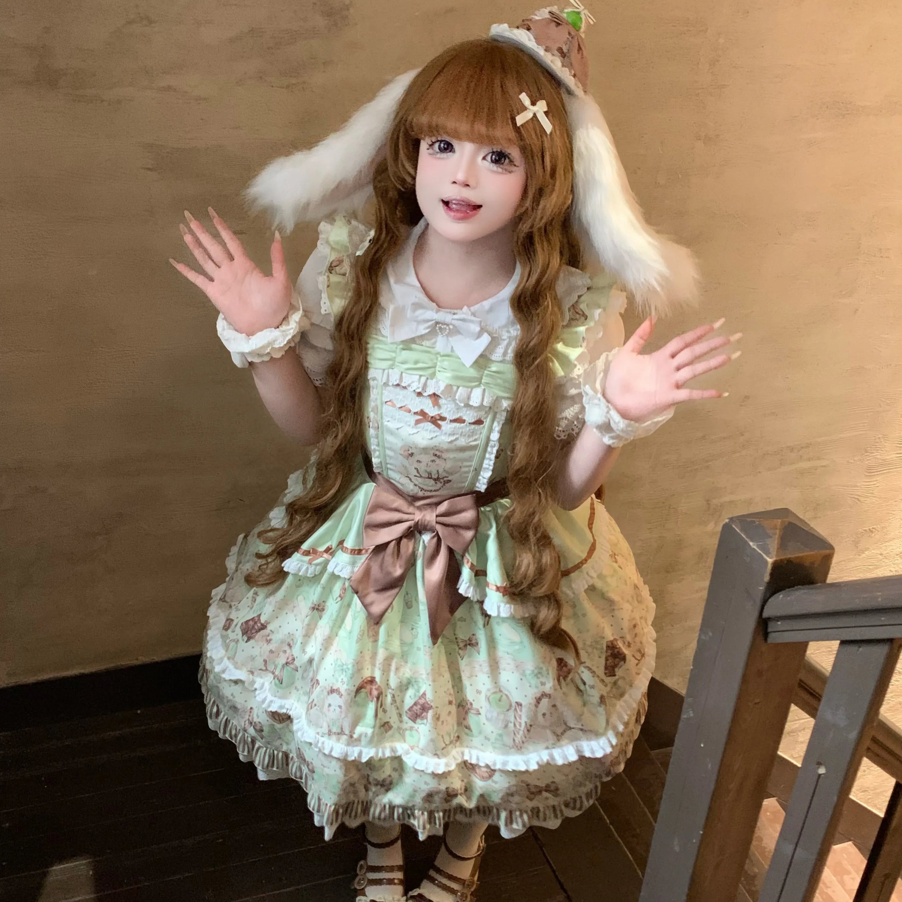 【Small quantity in stock drop】Popoco Lolita bubble skirt JSK Taoqi Sheep original design